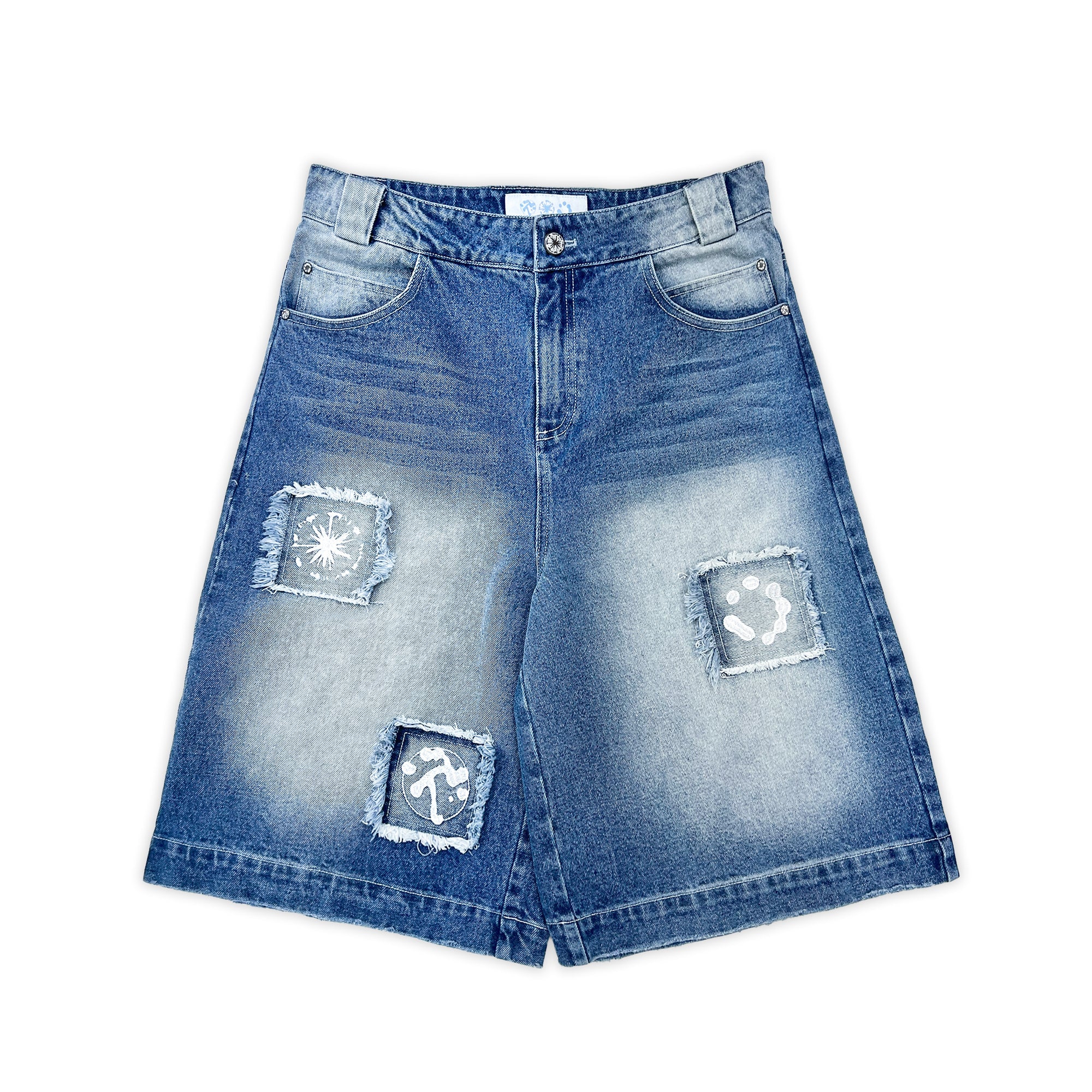 blue 'origin' jorts