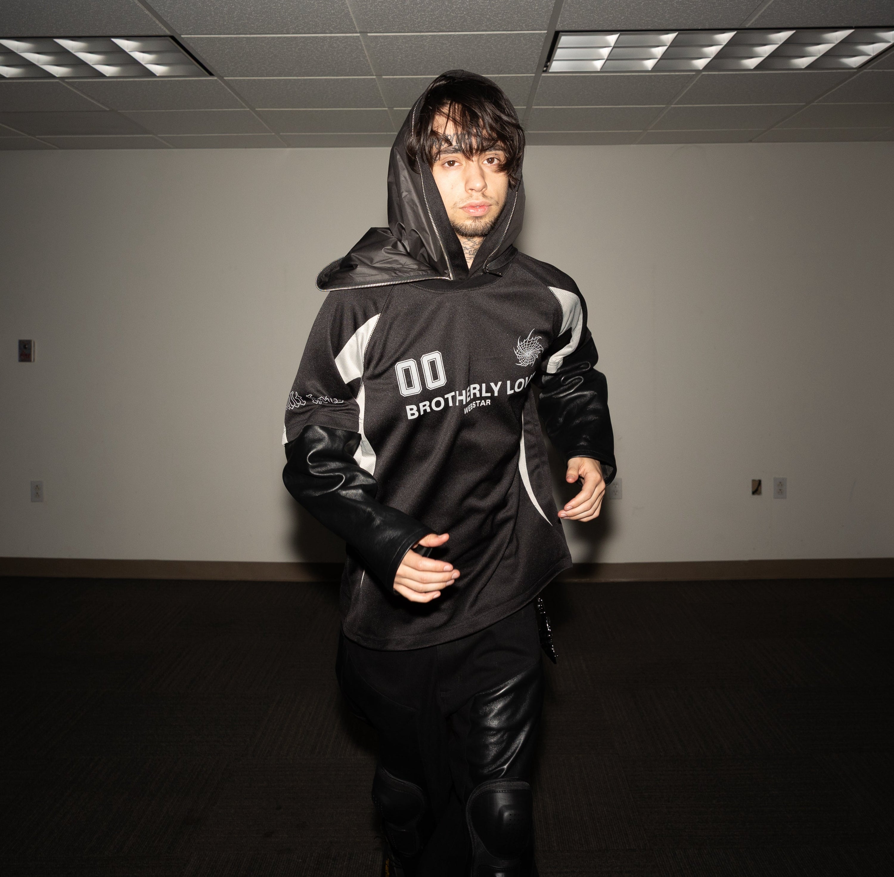 BL WEBSTORM JERSEY WITH LEATHER SLEEVES