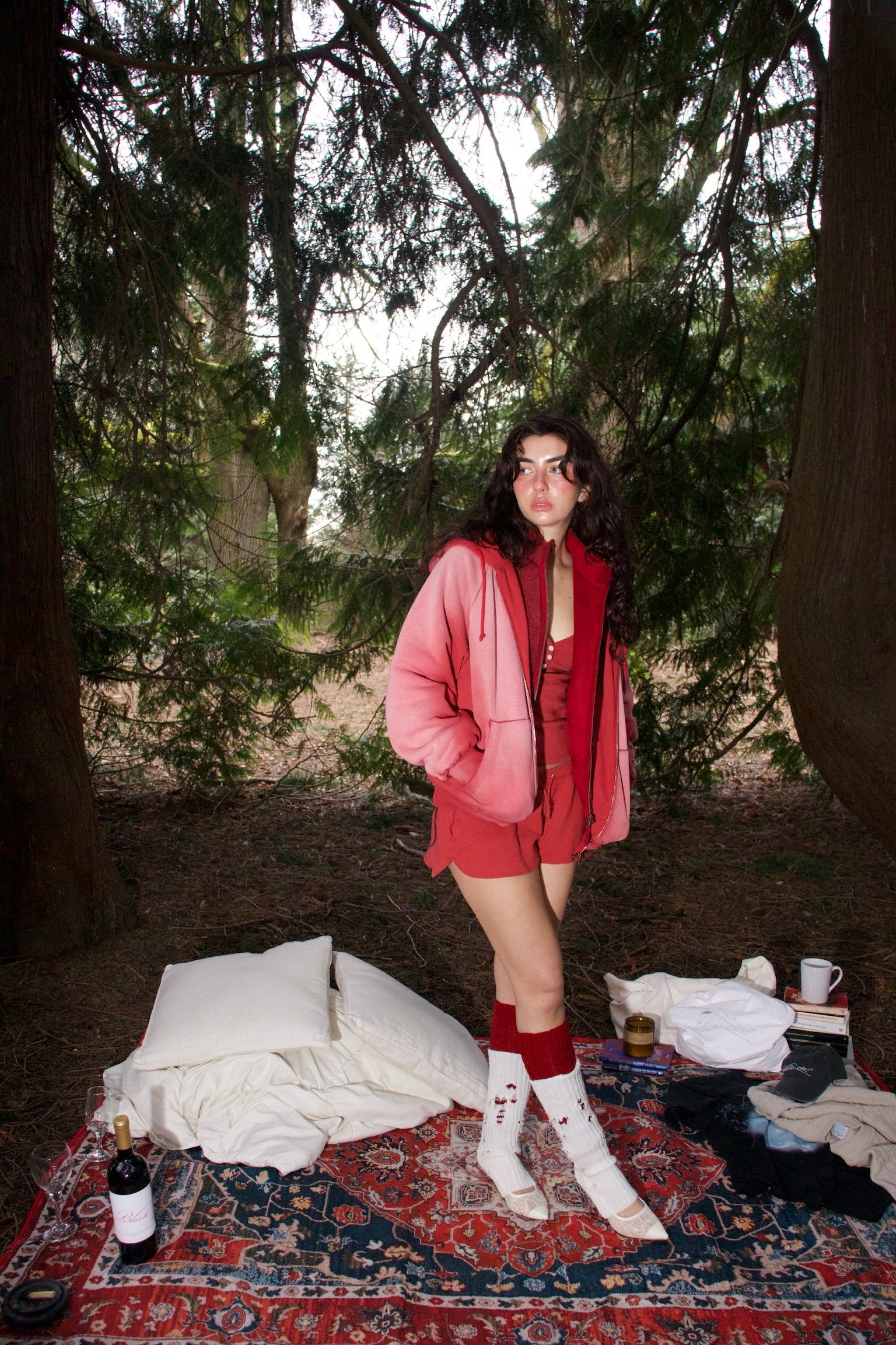 "BLUSH" BARE ZIP UP HOODIE