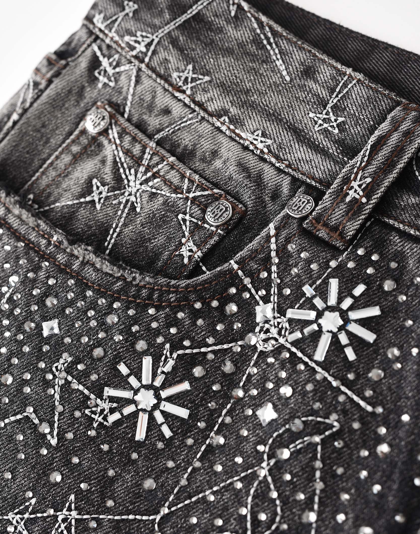 20K Zodiac Diamond Denim Pants in BLK