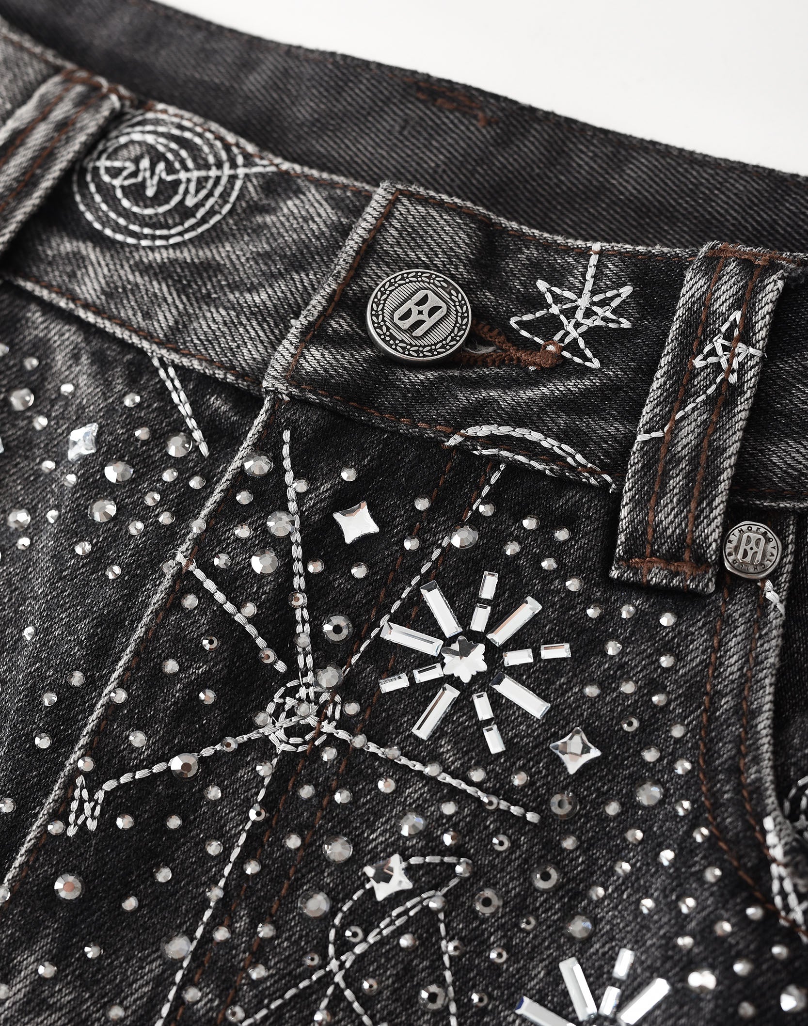 20K Zodiac Diamond Denim Pants in BLK