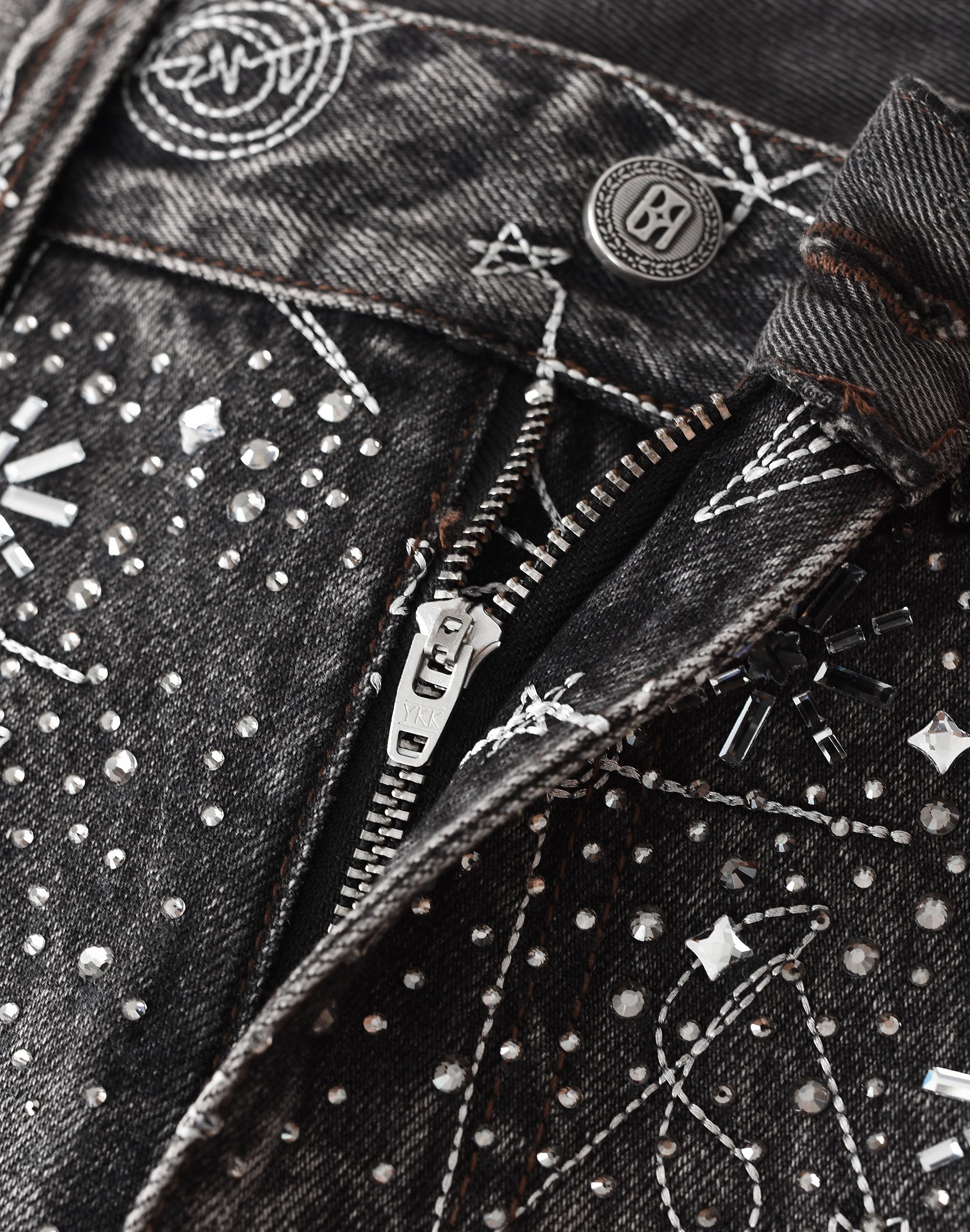 20K Zodiac Diamond Denim Pants in BLK