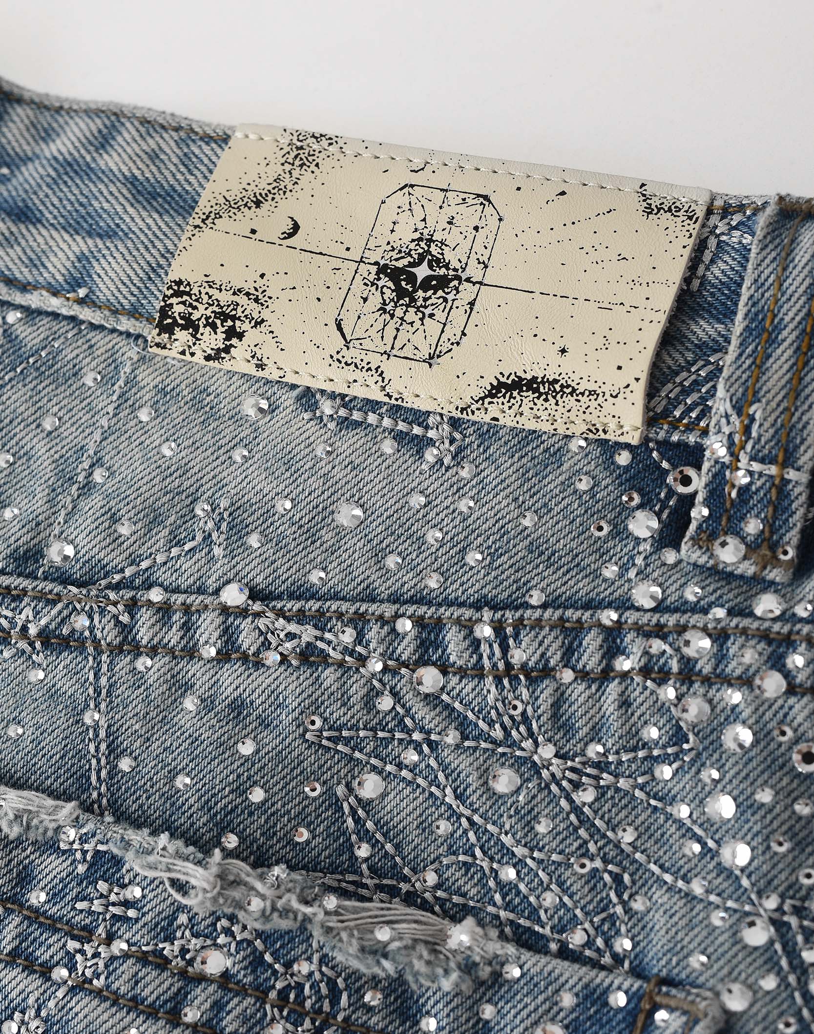 20K Zodiac Diamond Denim Pants in BLU