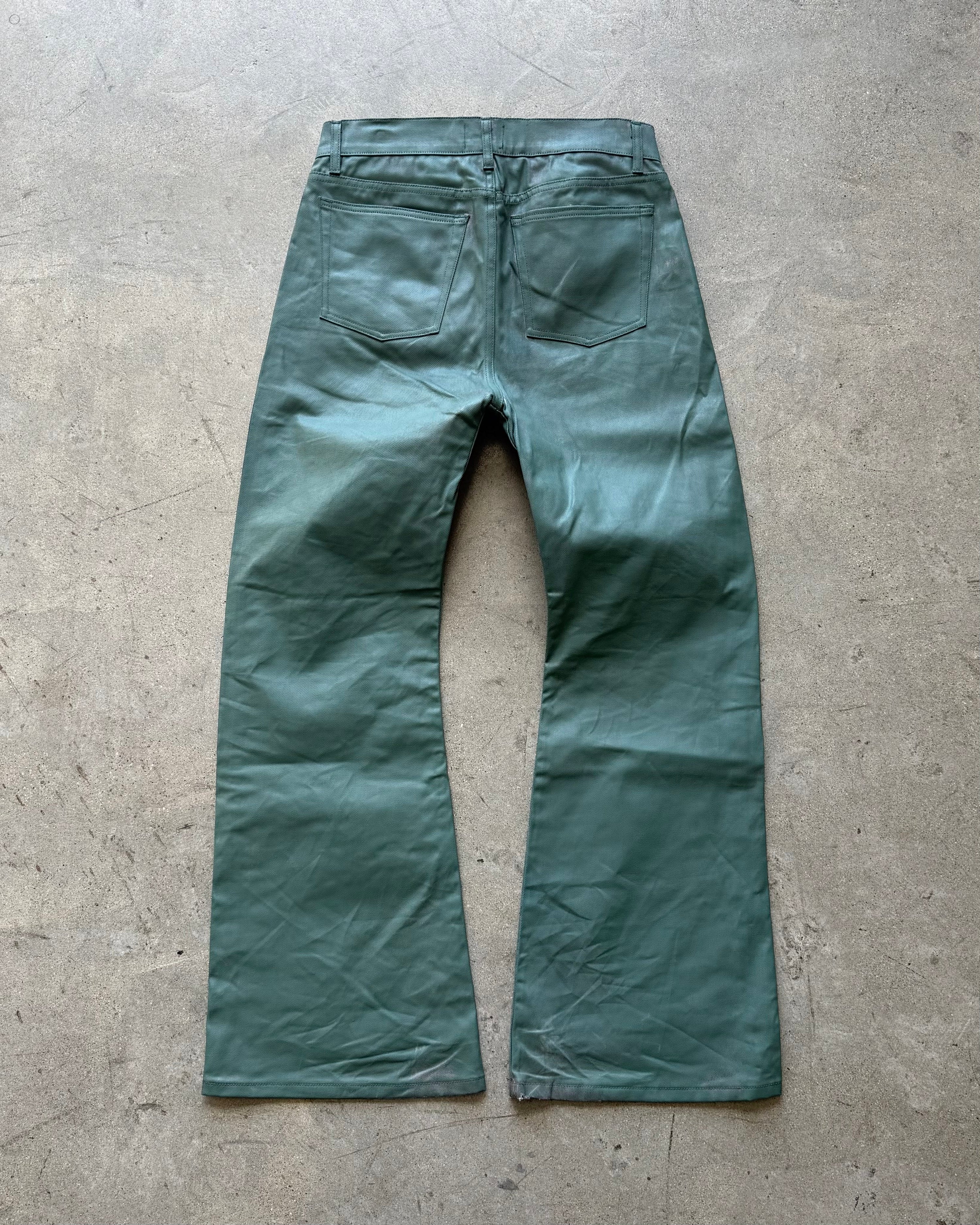 BASE .01 'EMERALD GREEN' COATED DENIM