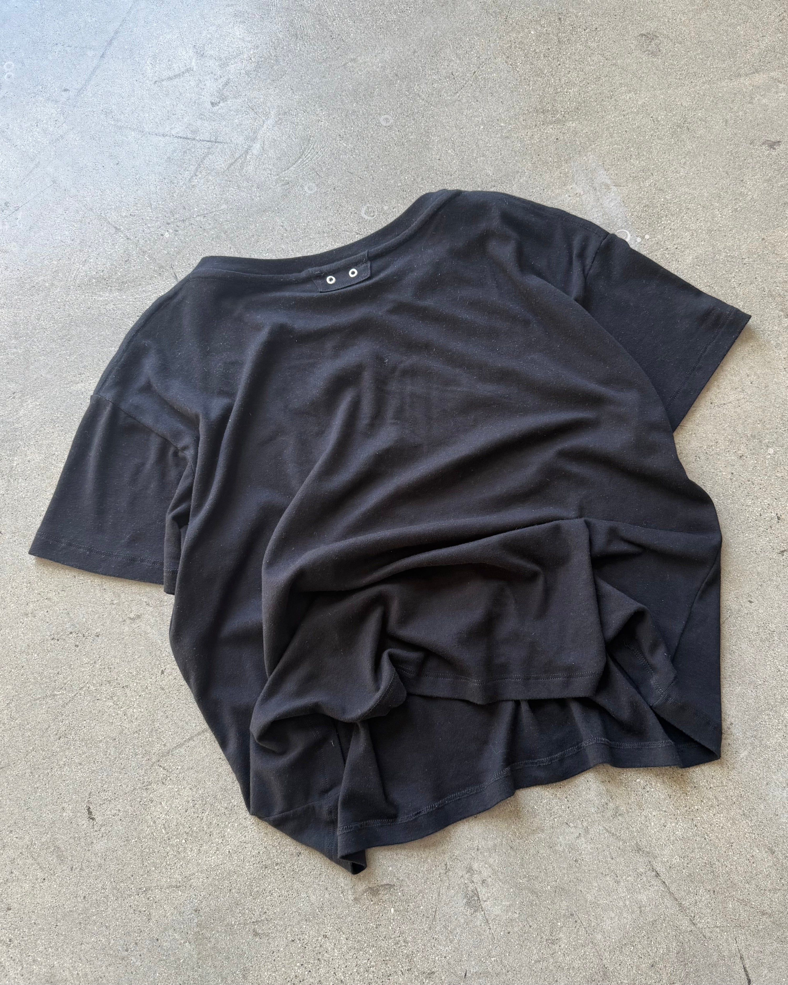 FRAME 0.2 'BLACK' COTTON RIBBING T-SHIRT