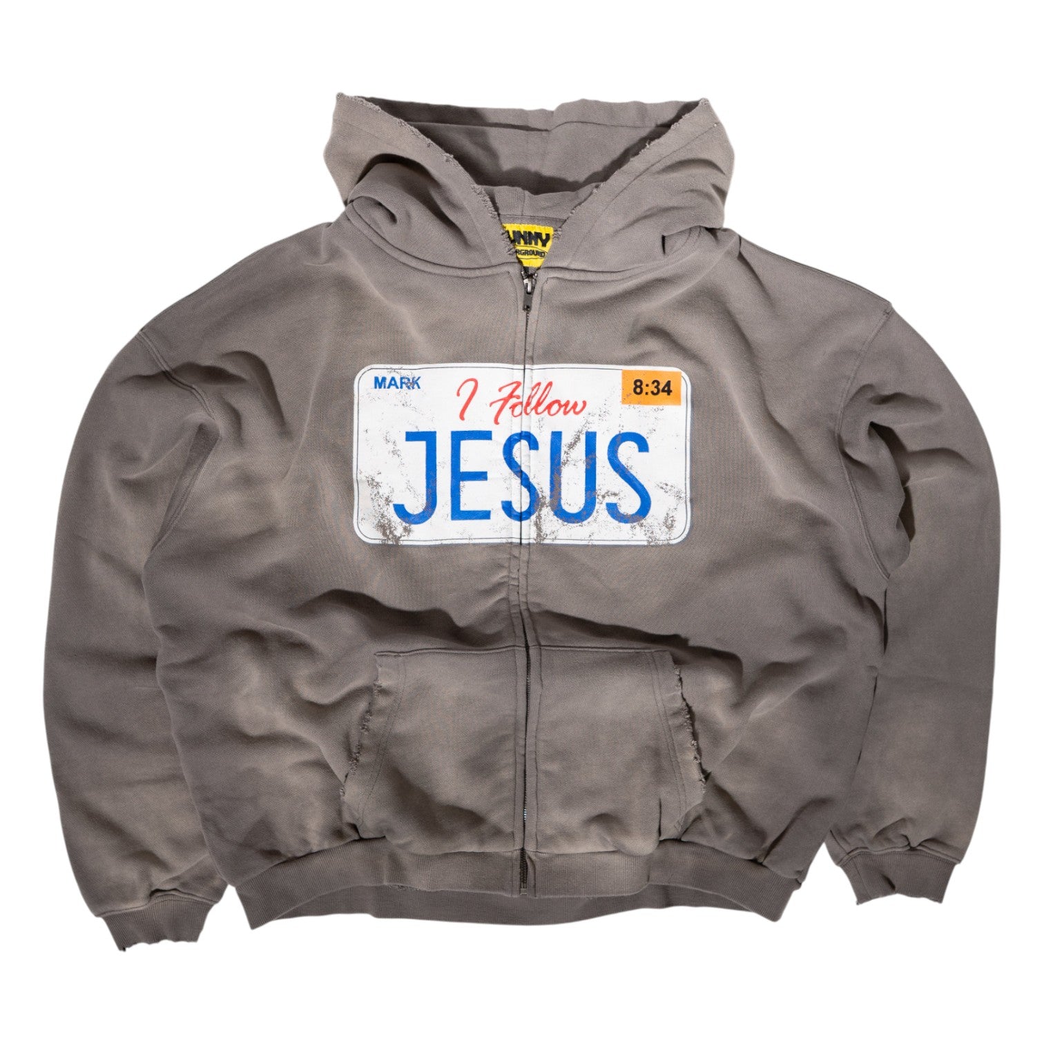 I FOLLOW JESUS ZIP-UP - GREY