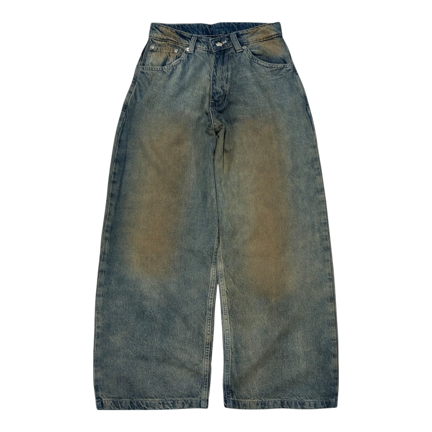 【完売商品】BELVET Mud-Washed Baggy Denim M BAGGY DENIM, MUD WASH – Lowheads