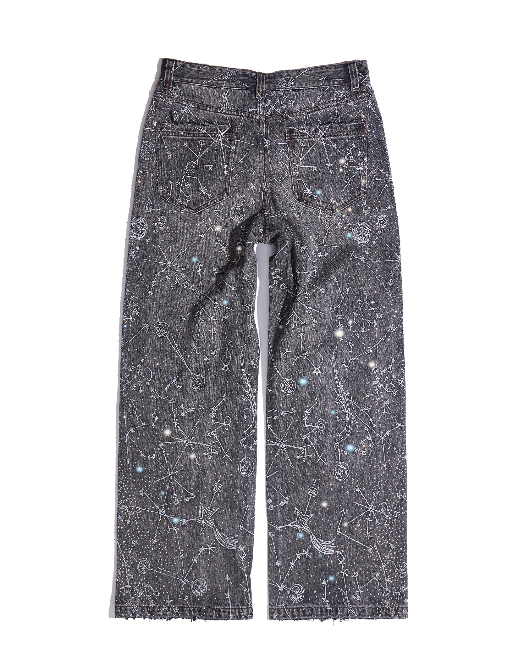 20K Zodiac Diamond Denim Pants in BLK