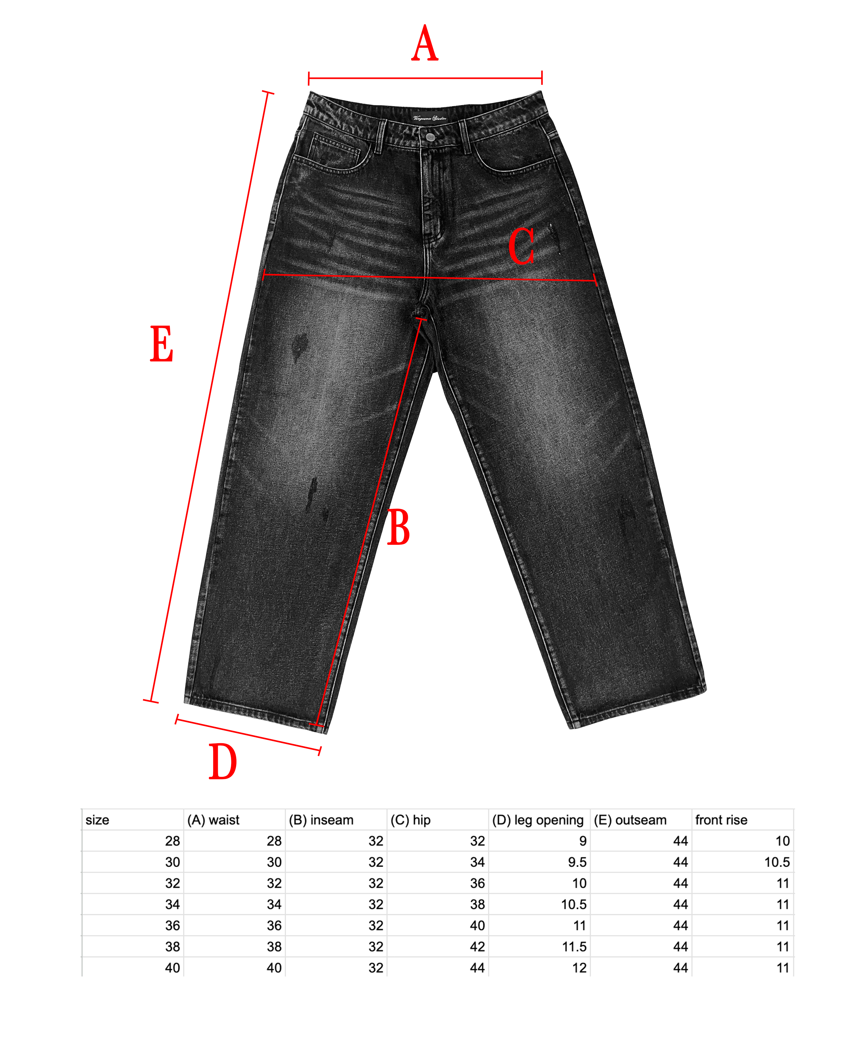 "Core" Baggy Jeans (Black Wash)