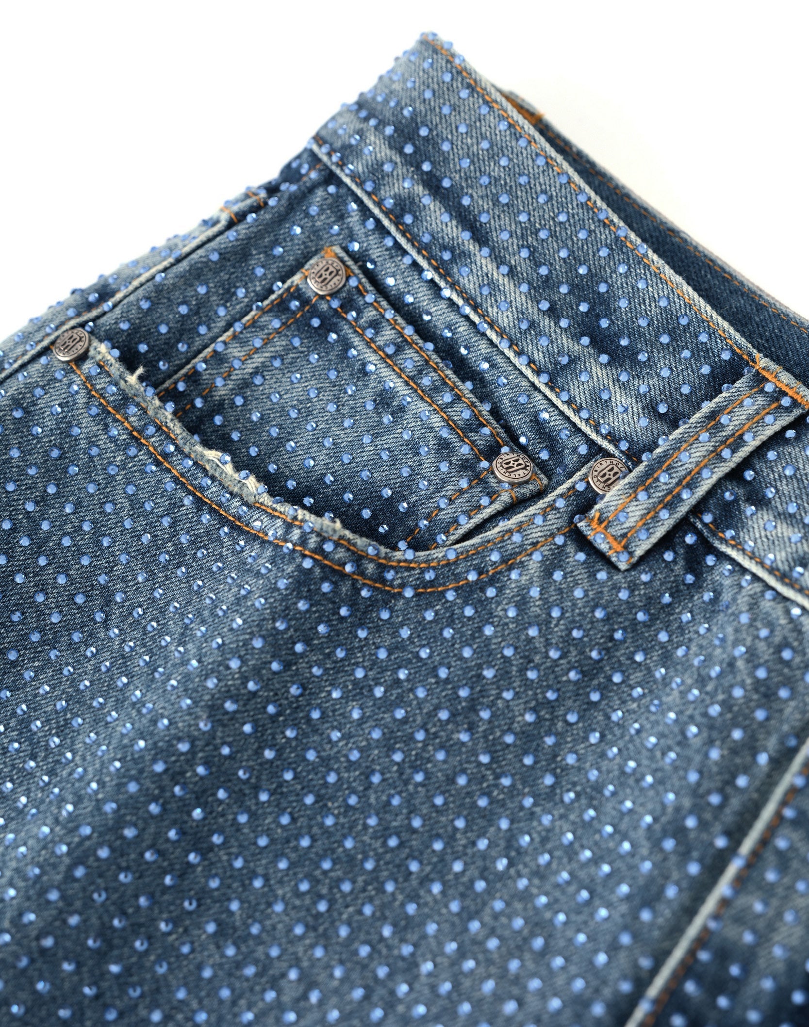 20K Diamond Stellar Denim Pants IN Blue
