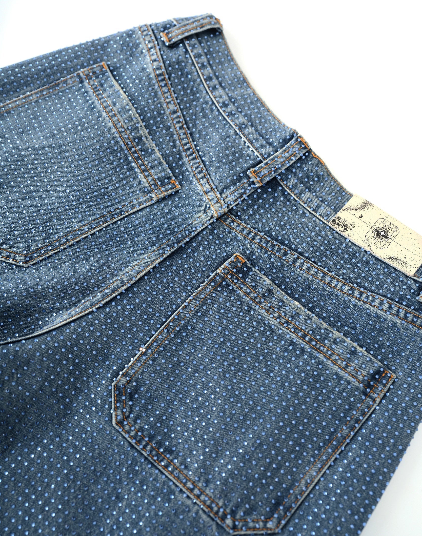 20K Diamond Stellar Denim Pants IN Blue