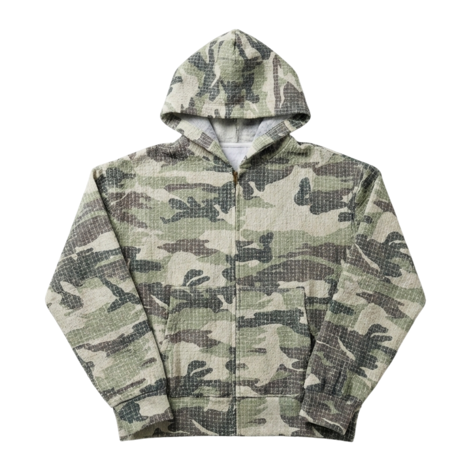 CAMO NEEDLEPUNCH ZIP HOODIE – Lowheads