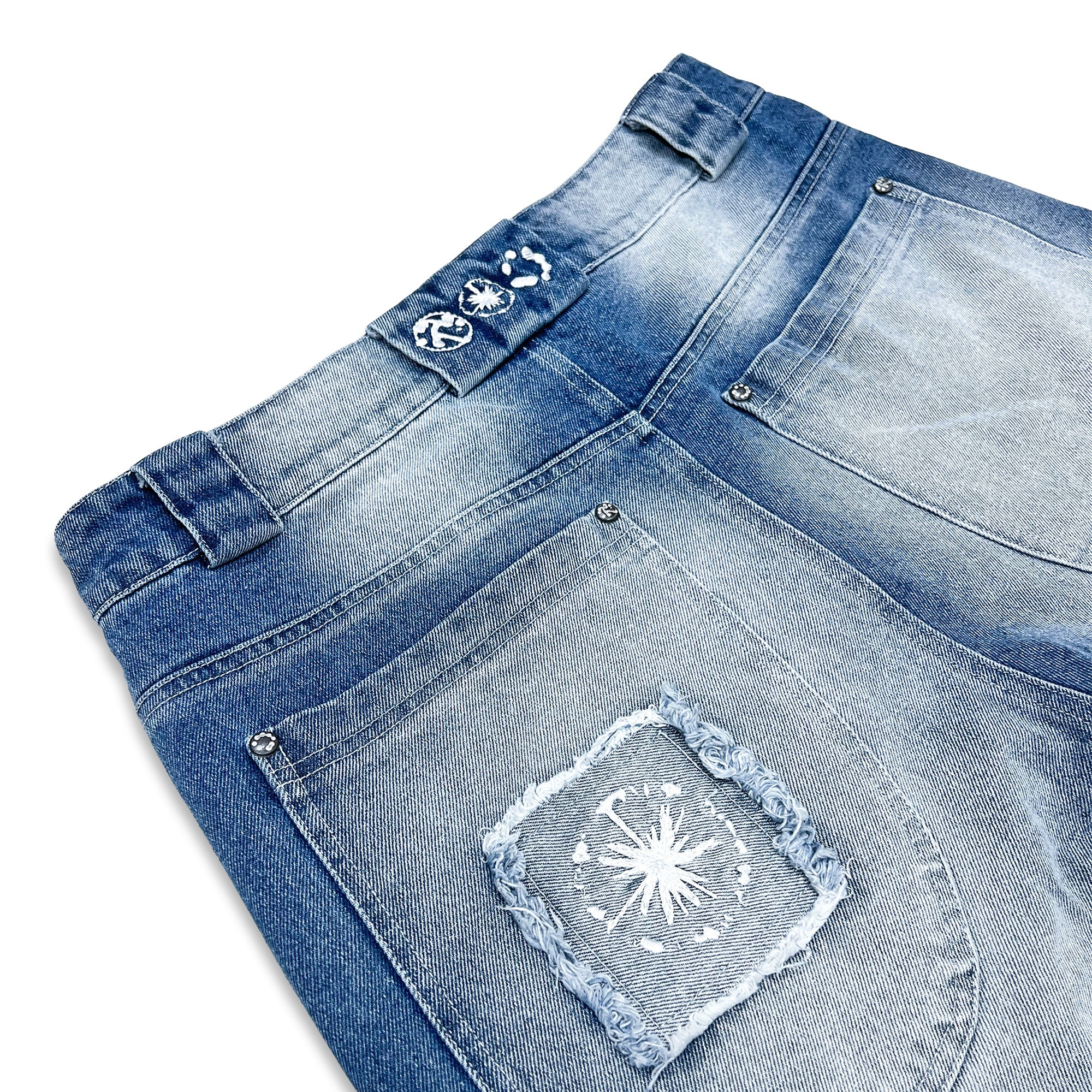 blue 'origin' jorts