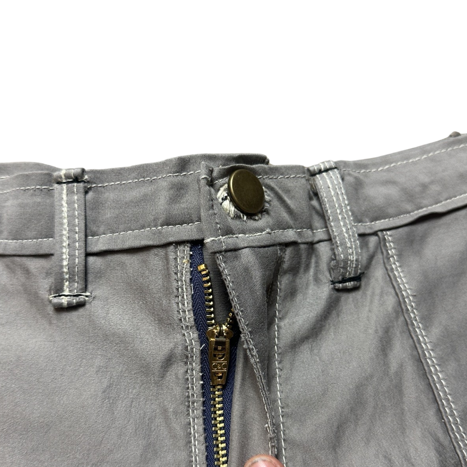 Cut and Sew Baggy Fit Pants Gray 34x29