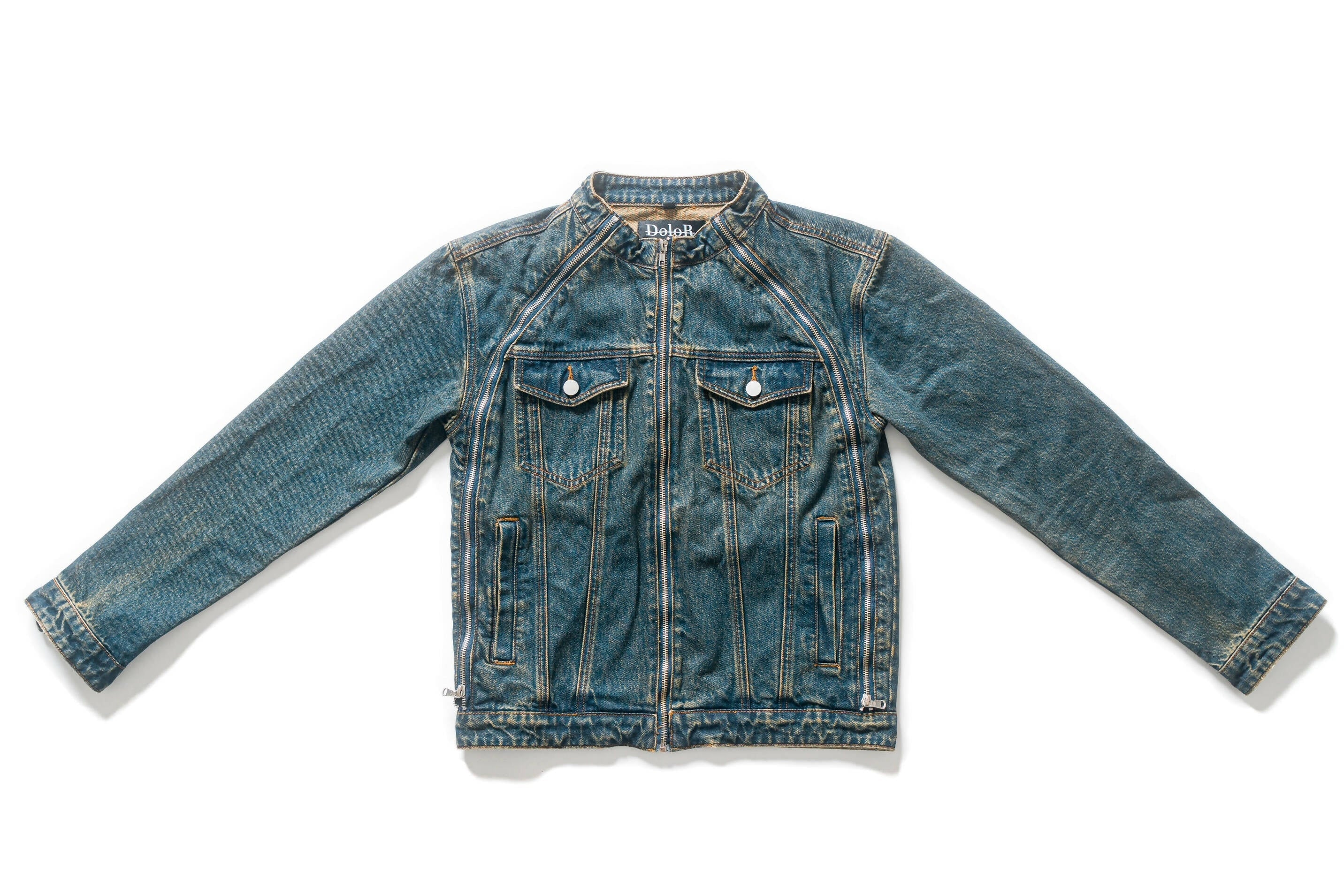 ジャケット・アウター blurhms Drill Chambray Motorcycle Jacket 注目の blurhms / ブラームス】Drill Chambray Motorcycle