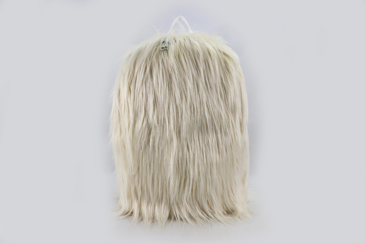 White hotsell fur backpack