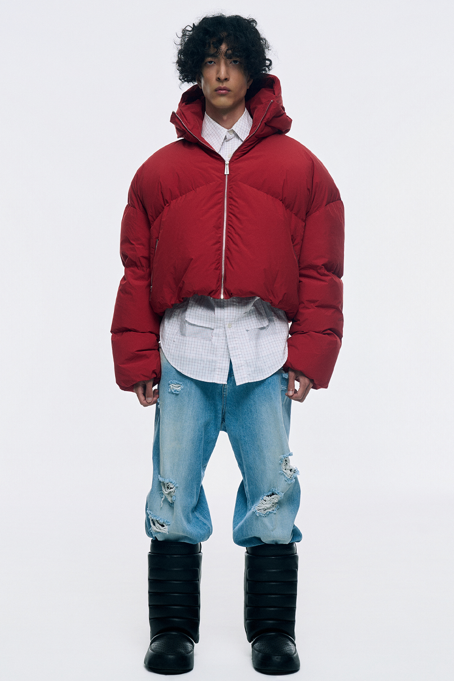 CROPPED DOUBLE NECK BUBBLE (RED)