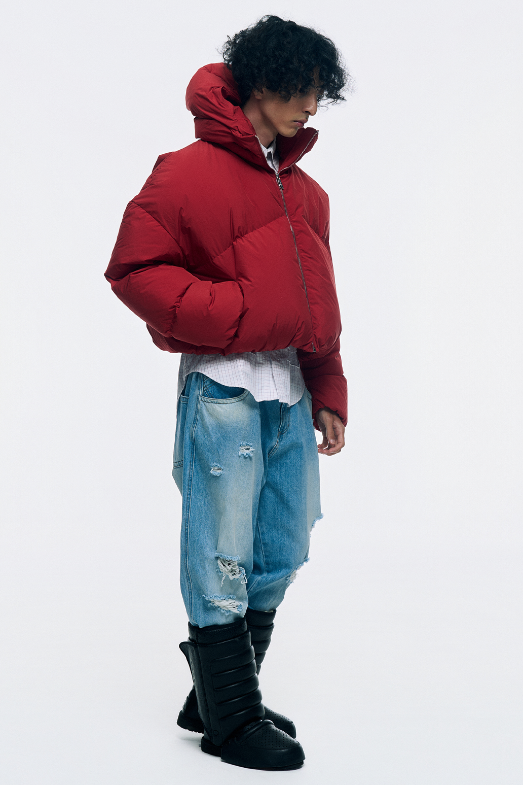 CROPPED DOUBLE NECK BUBBLE (RED)