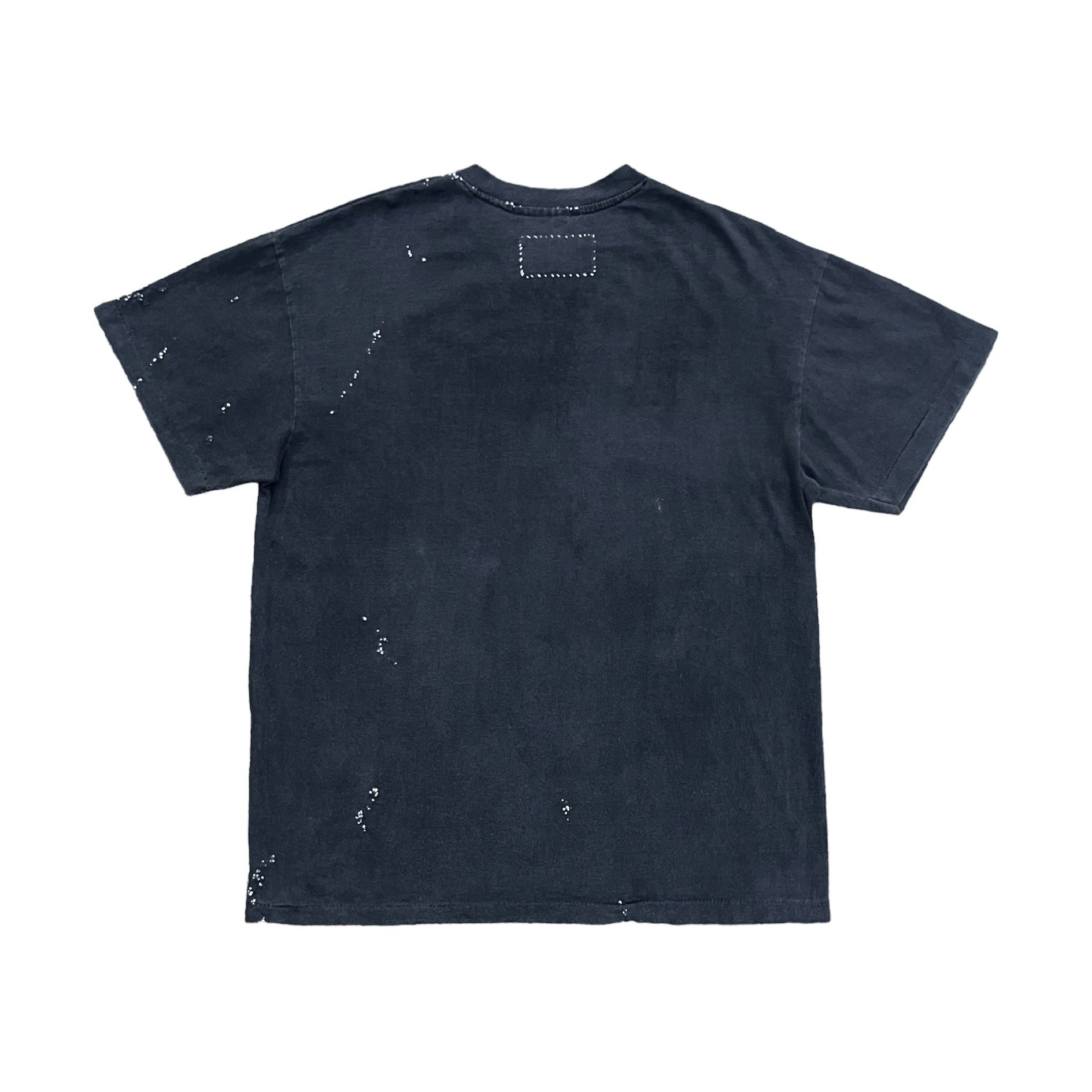 ""Embroidered "Dot" Black Faded tshirt