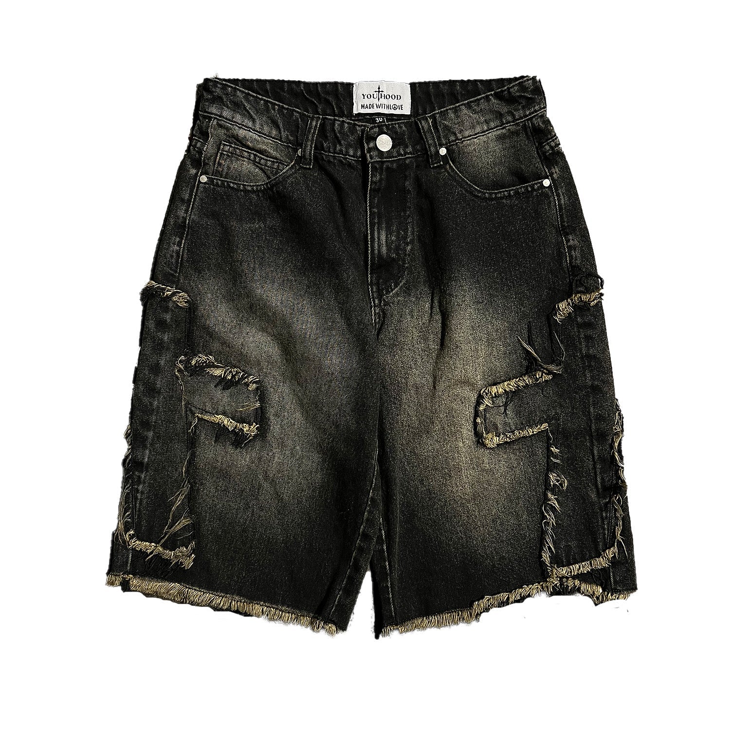 ‘Cross’ Jorts (Black/Tan)