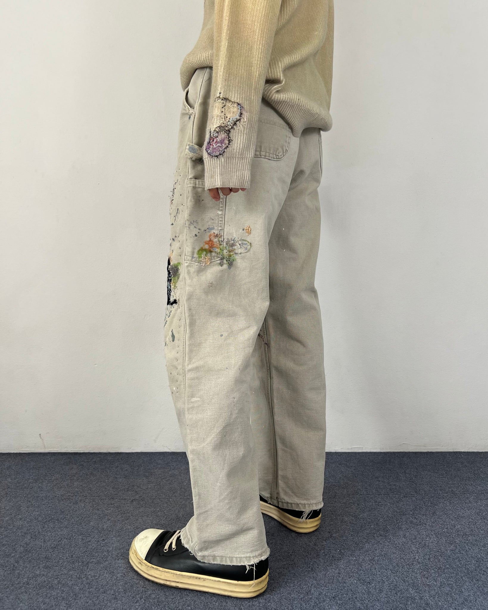 """Embroidered 'work pants