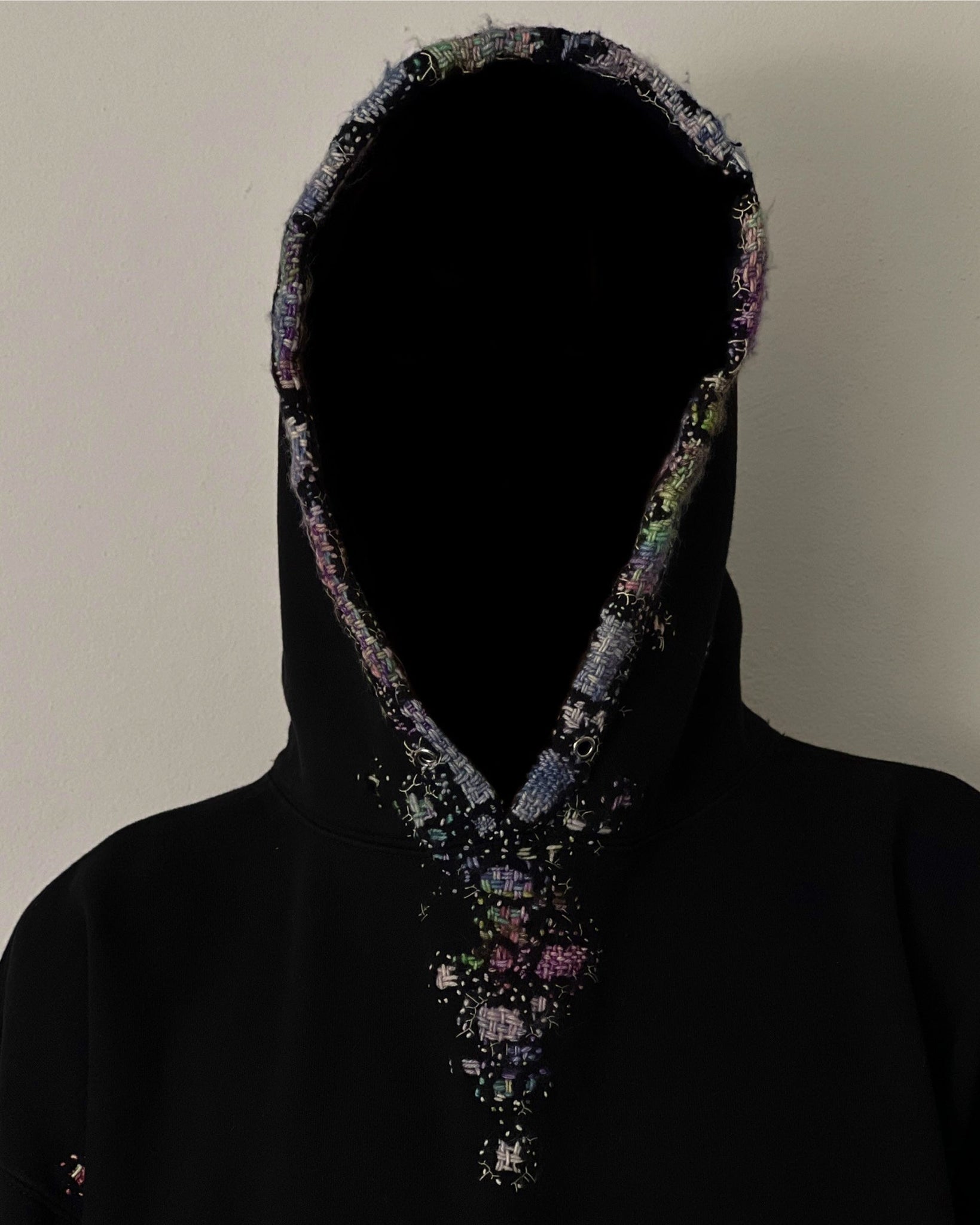 """Embroidered Black Hoodie