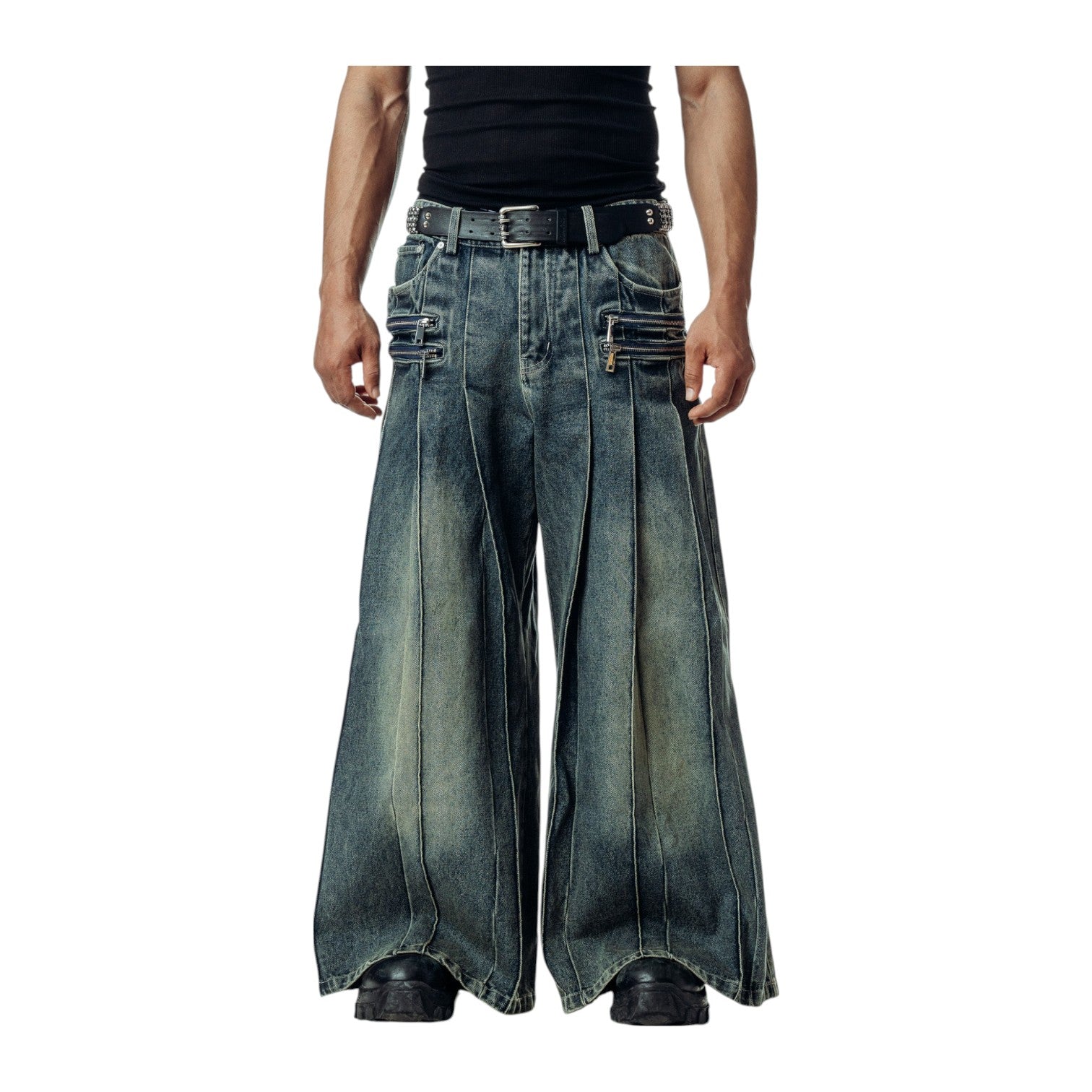 Pleated Denim