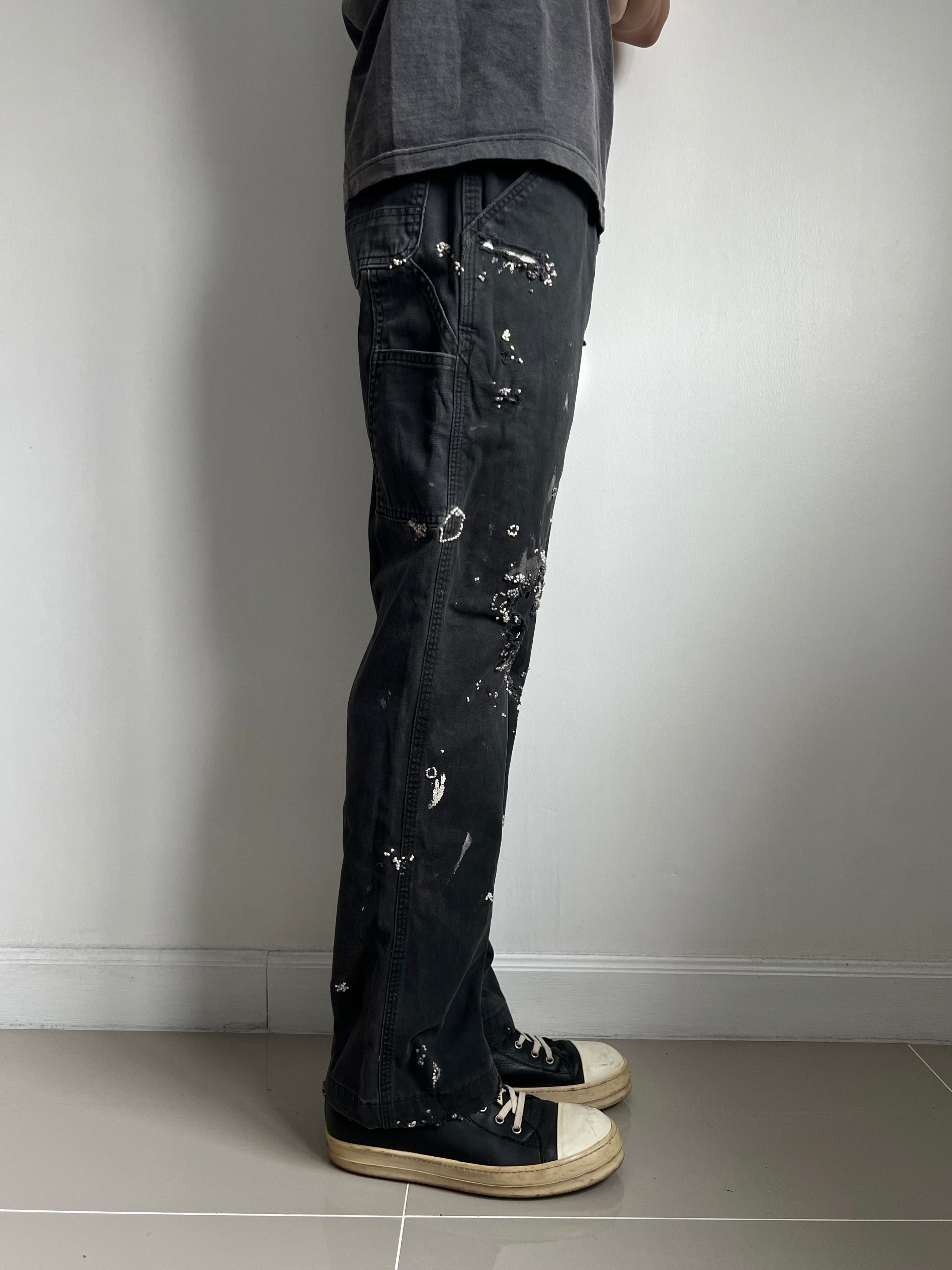 """Embroidered' Dot work pants
