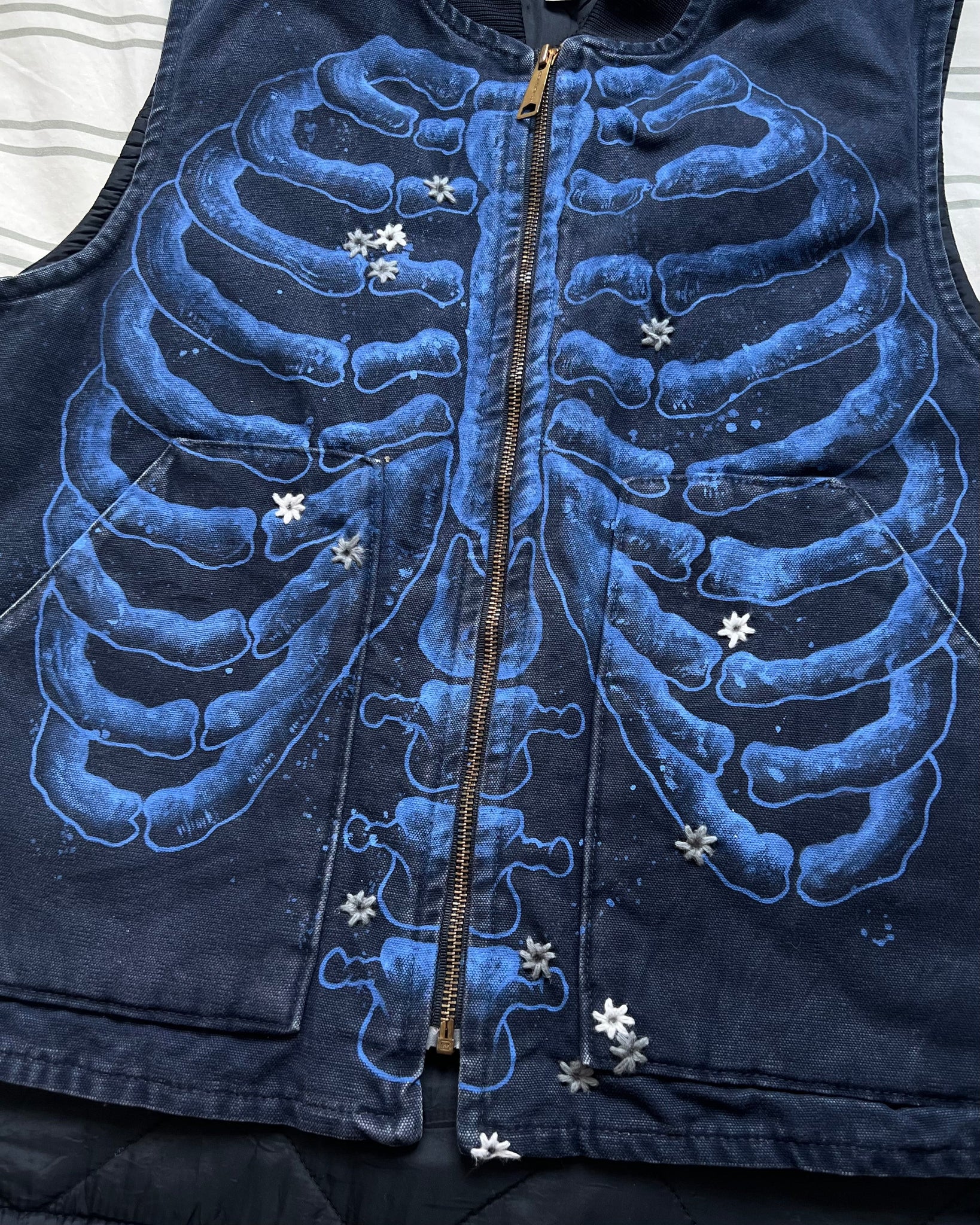 ""SKELETON' Blue Vest
