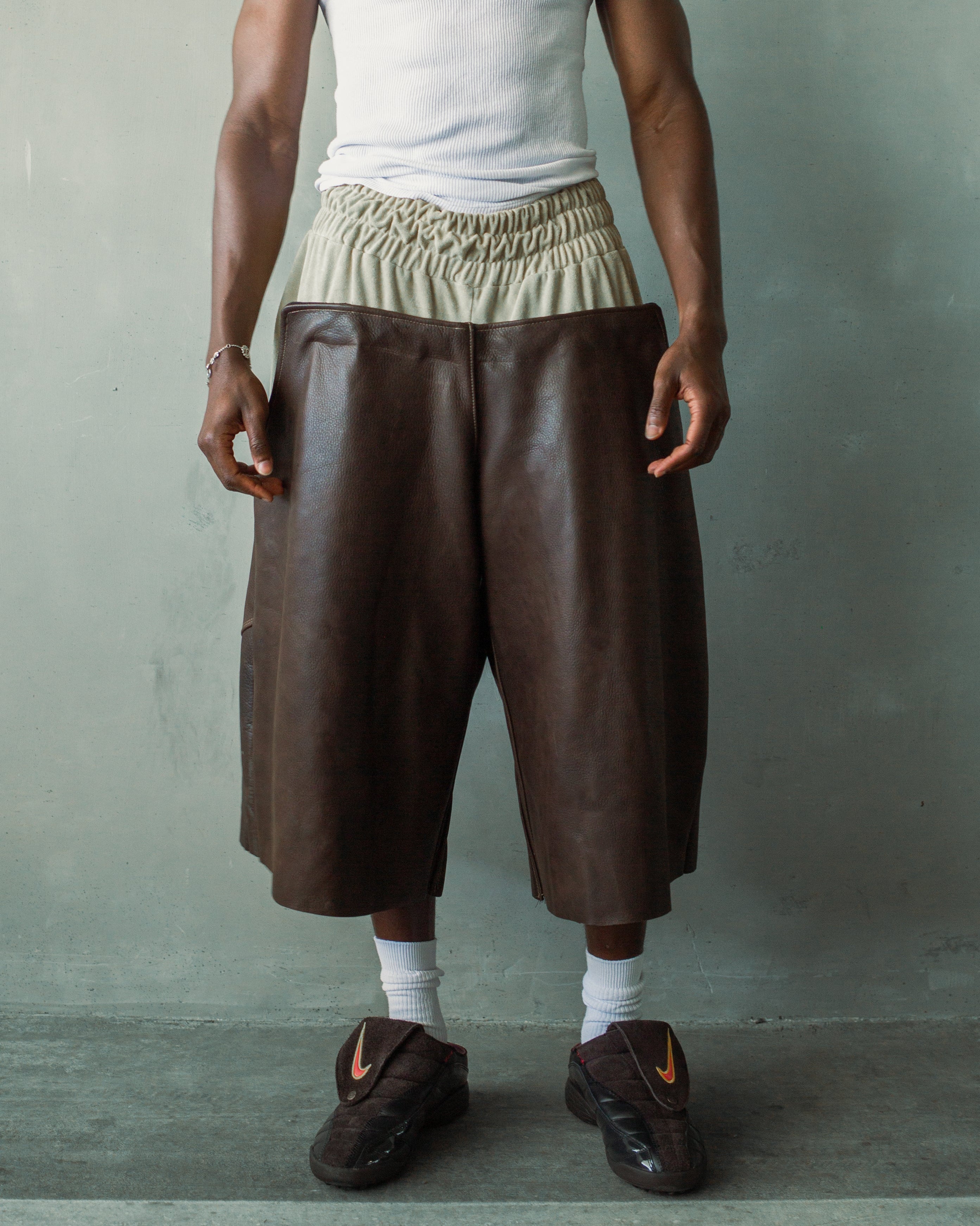 Snap Leather Short