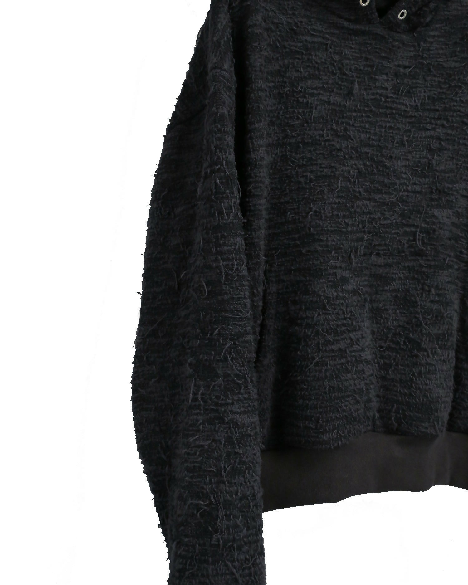 【PRE-ORDER】DISTRESSED FABRIC HOODIE / BLACK