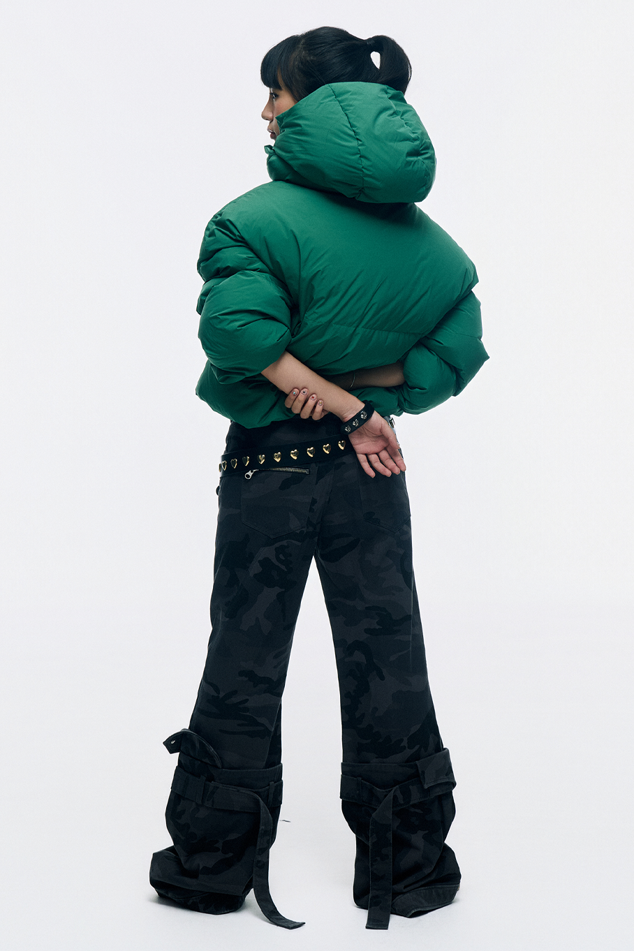 CROPPED DOUBLE NECK BUBBLE (GREEN)