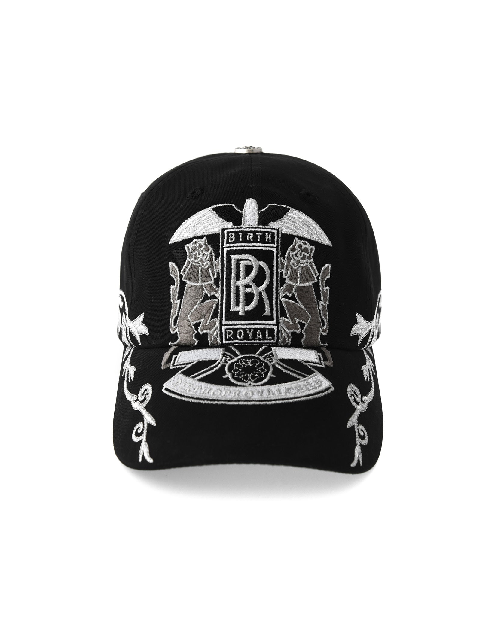 Double Lion Embroidered Baseball Cap-BLK