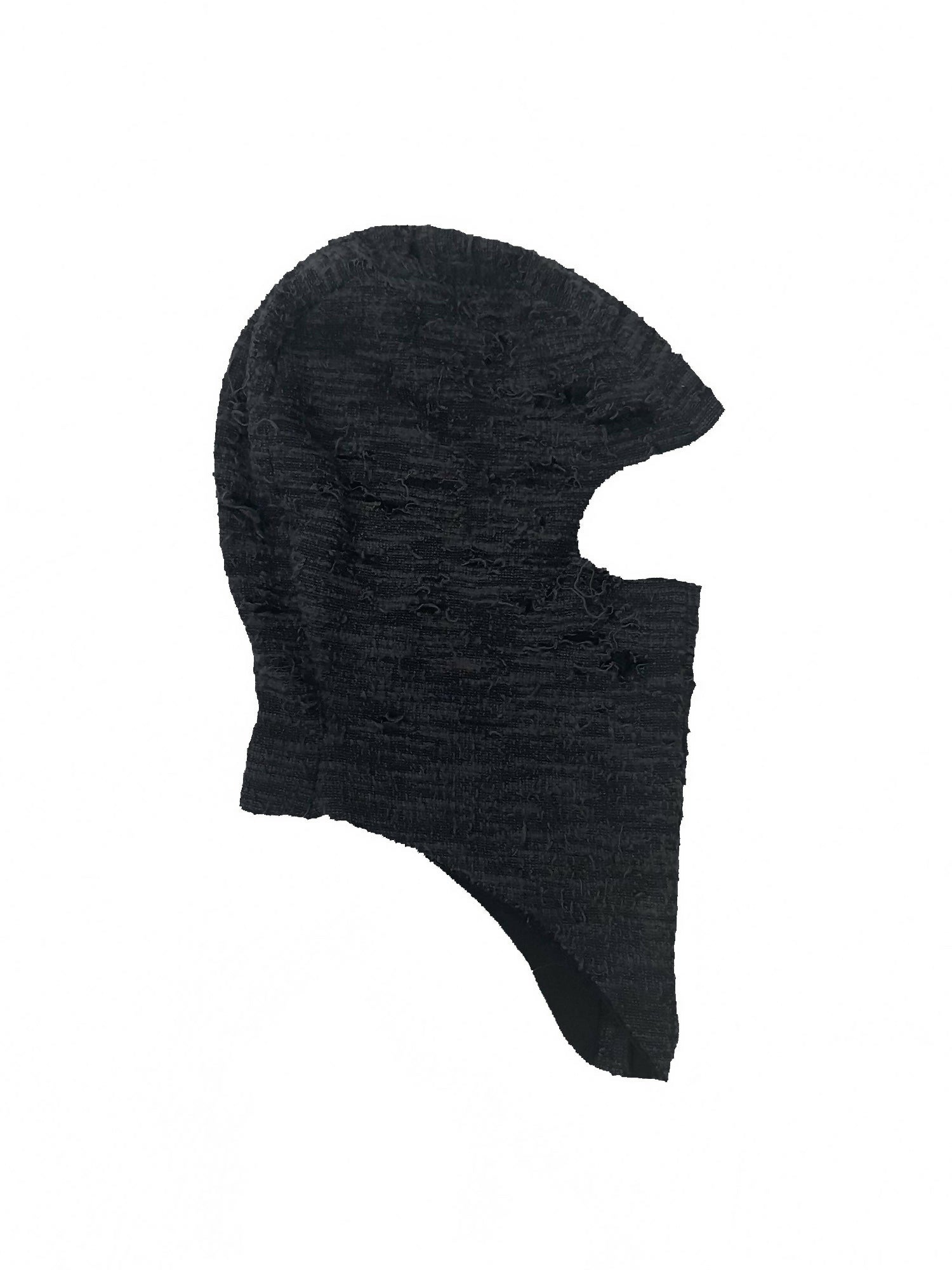 【PRE-ORDER】DISTRESSED FABRIC BALACLAVA / BLACK