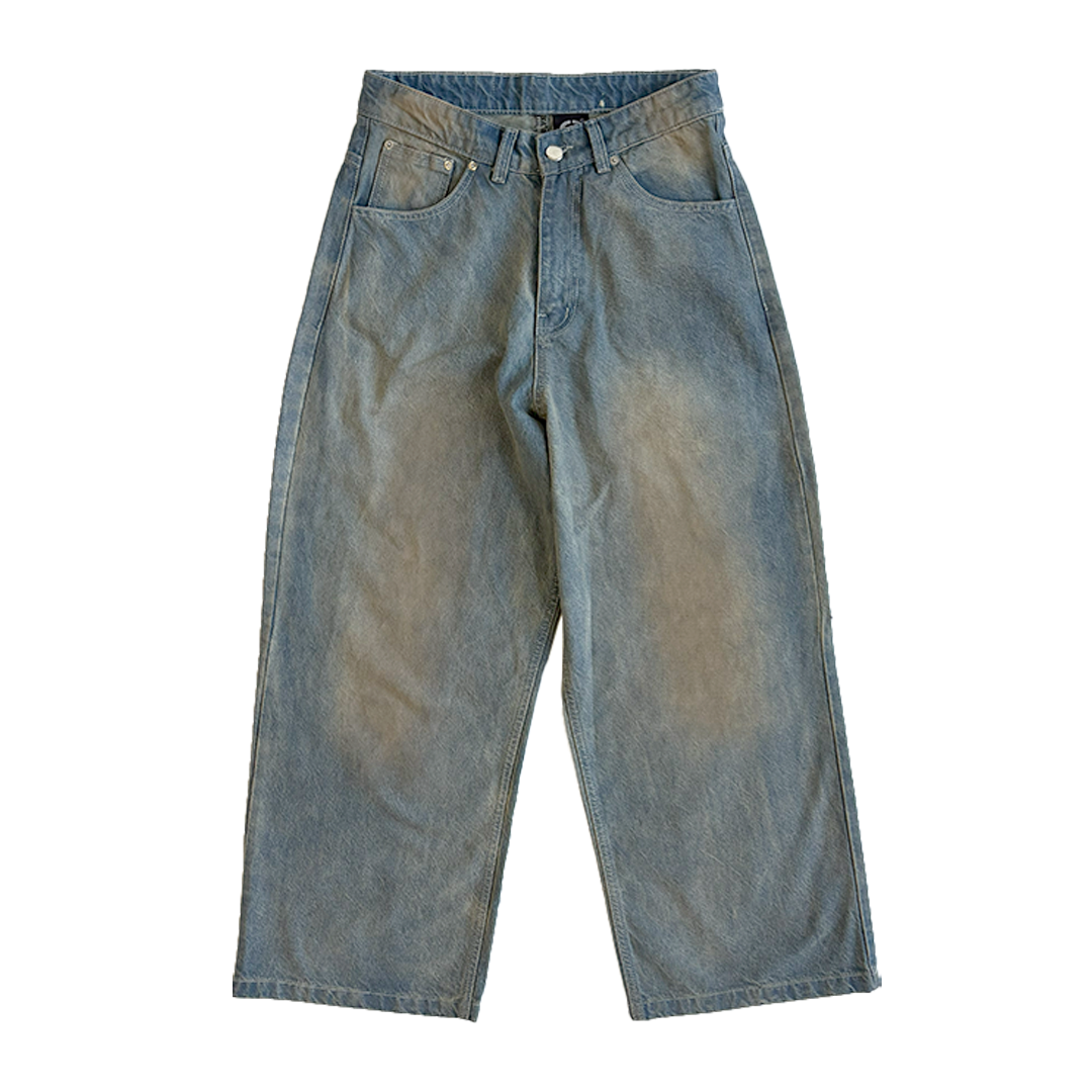 WIDE LEG DENIM, MUD WASH