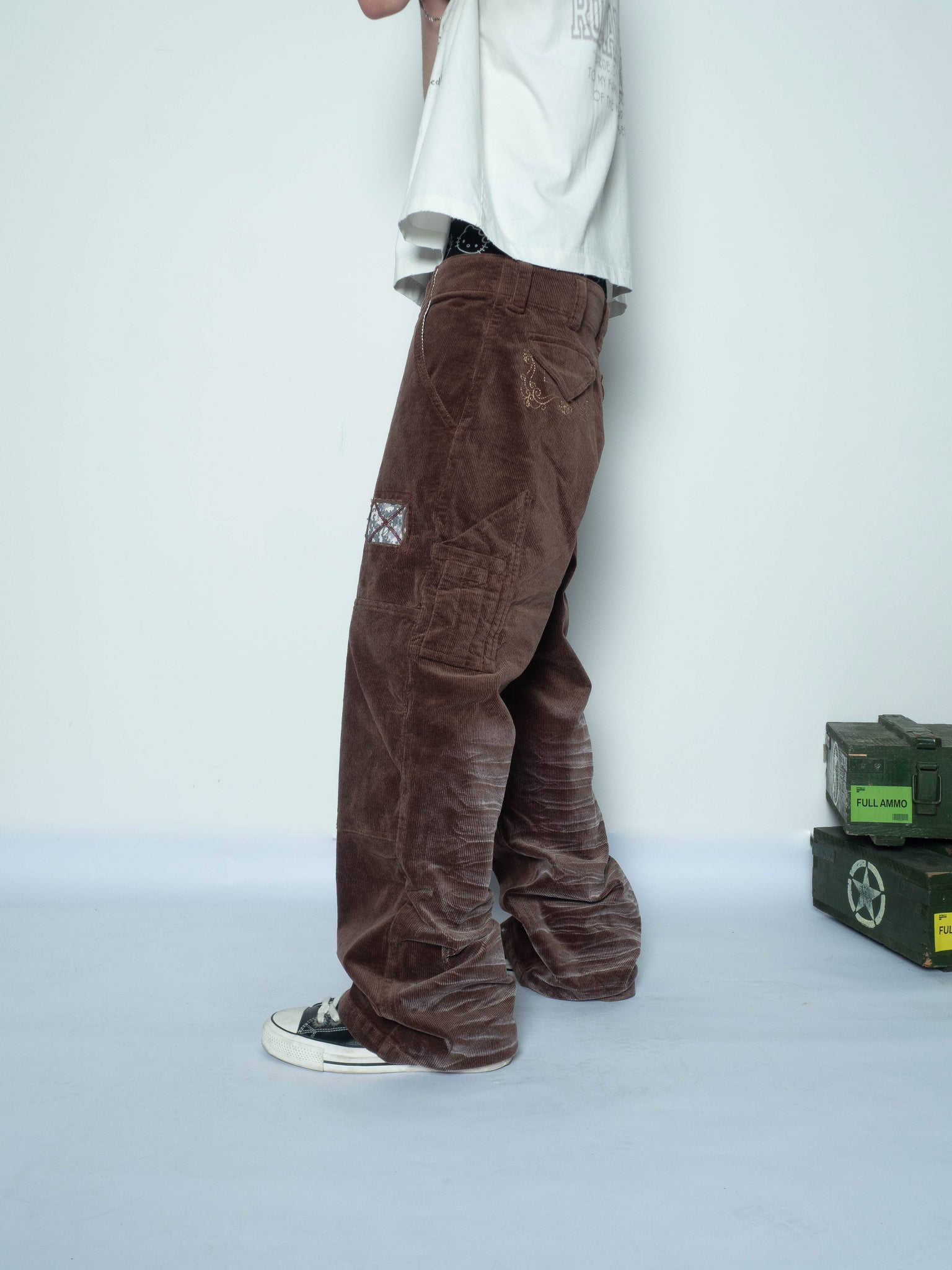 Camo Patch Corduroy Pants