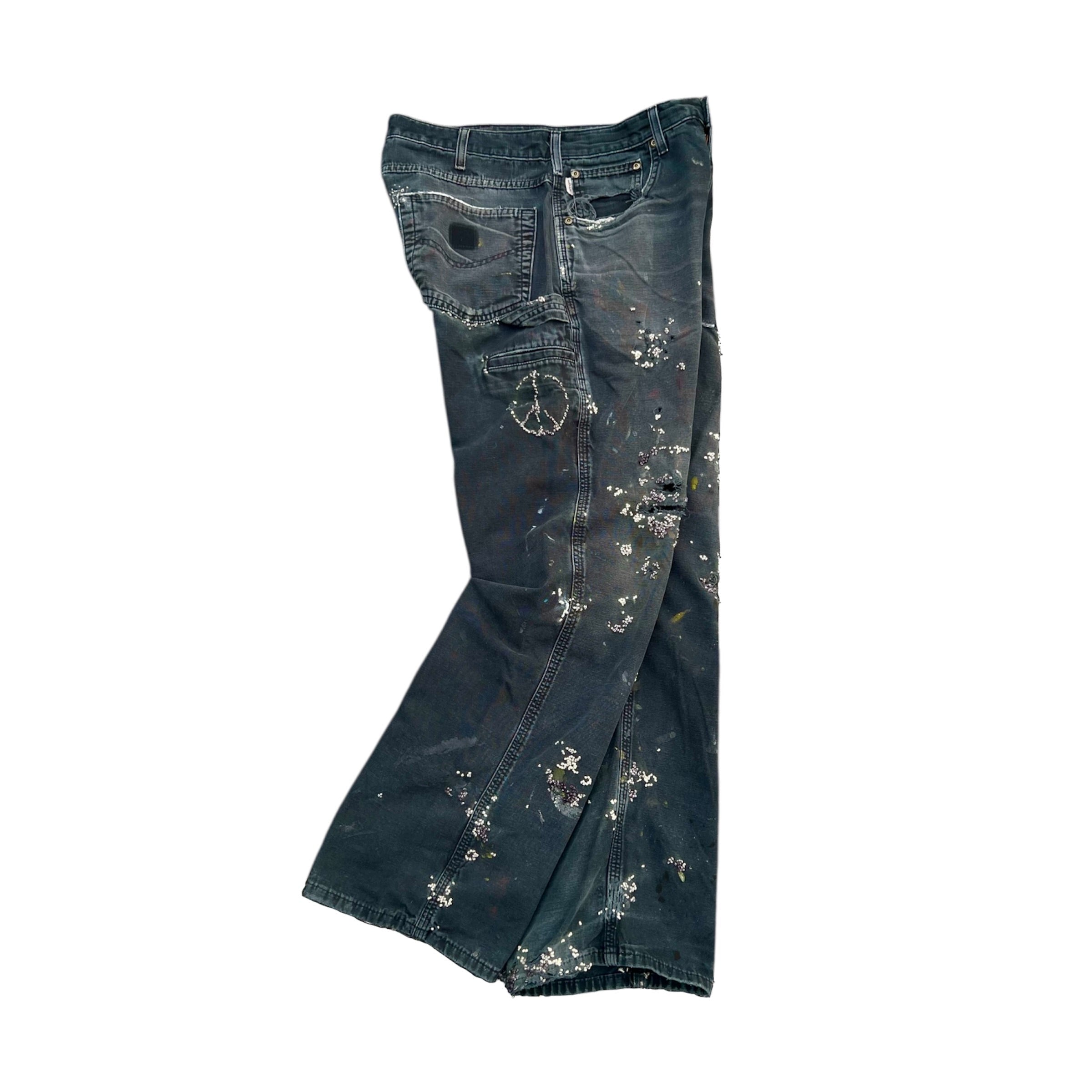 """Embroidered' Dot work pants