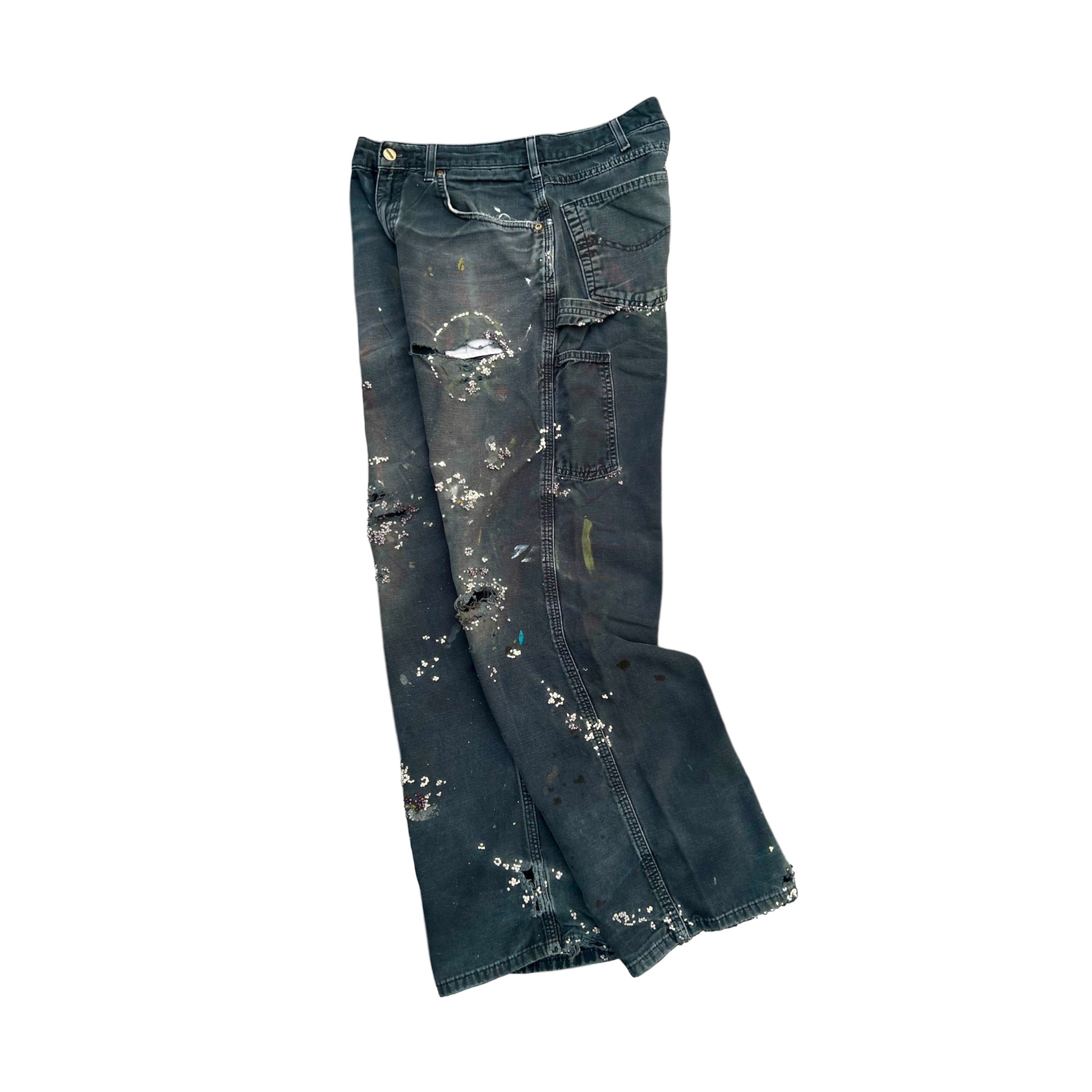 """Embroidered' Dot work pants