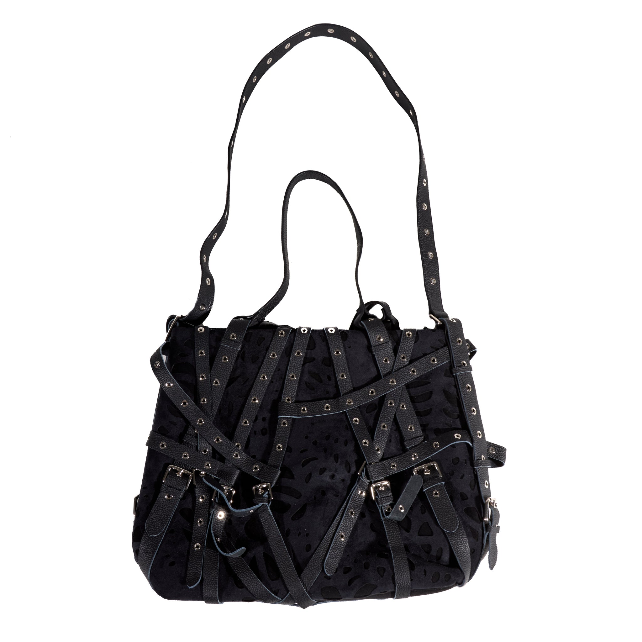 BL BURNEDWEB LEATHER STRAPPED CROSSBODY BAG