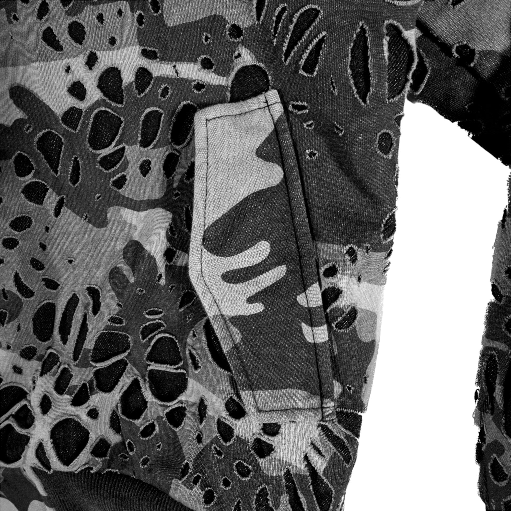 BL MUDCAMO BURNEDWEB DENIM BOMBER (Medium)