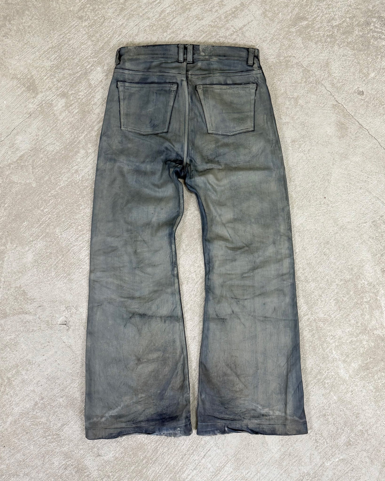 Oil Spill Tan Waxed Jeans