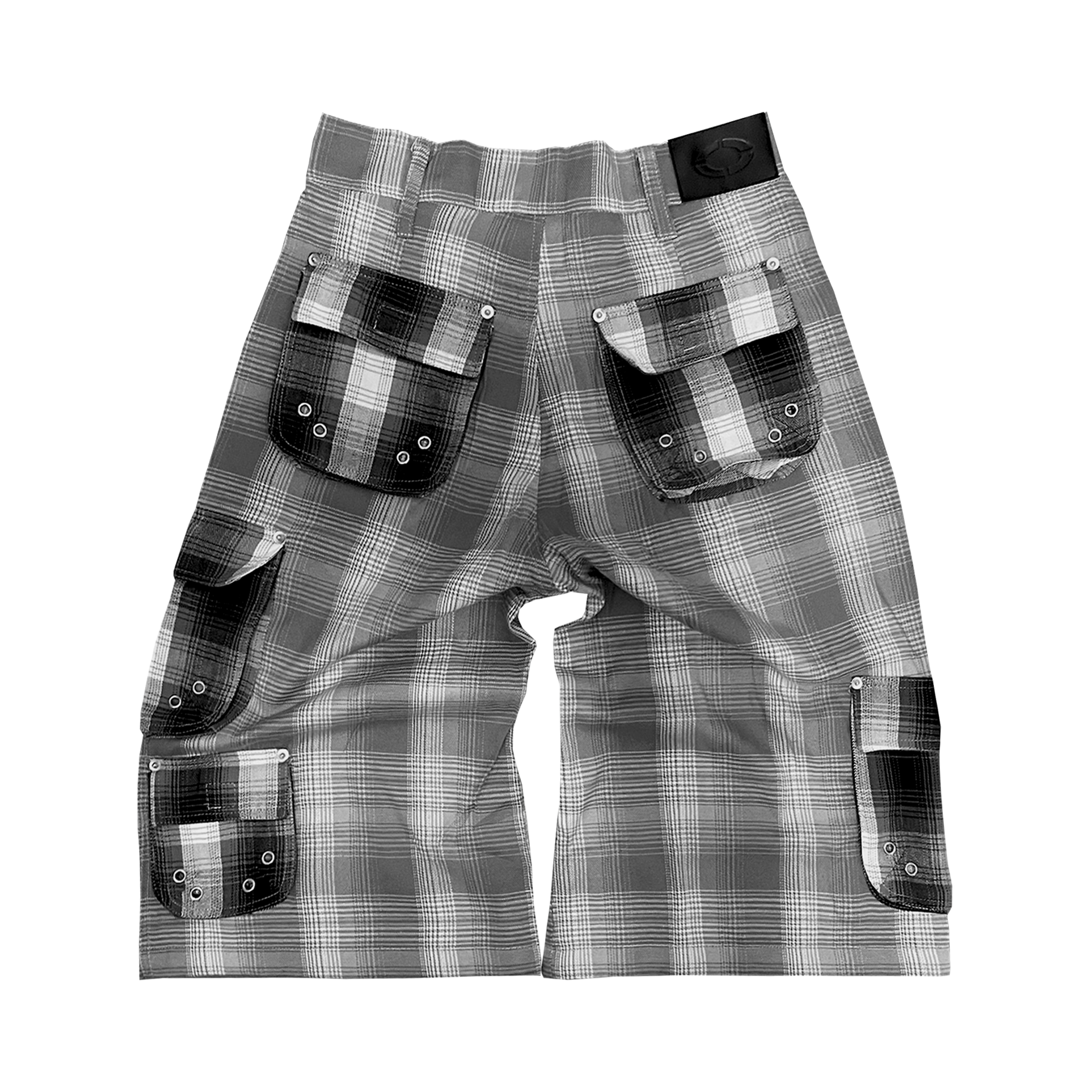 WOOL SHORTS, GREY/BLACK PLAID