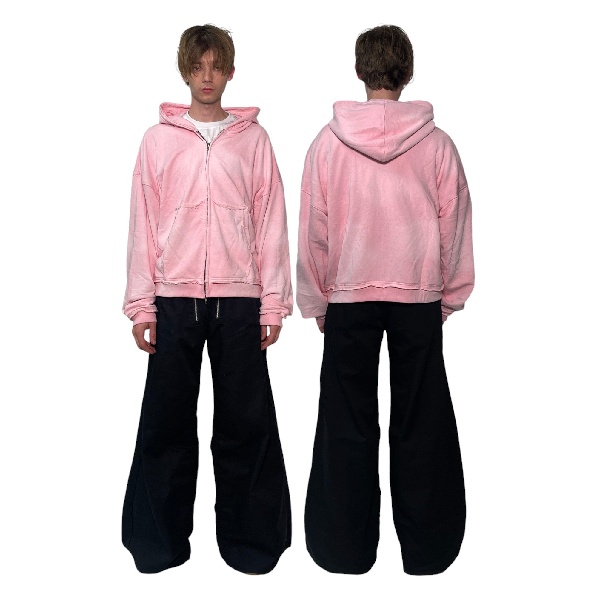 ZIP HOODIE V2, PINK [DISTRESSED]