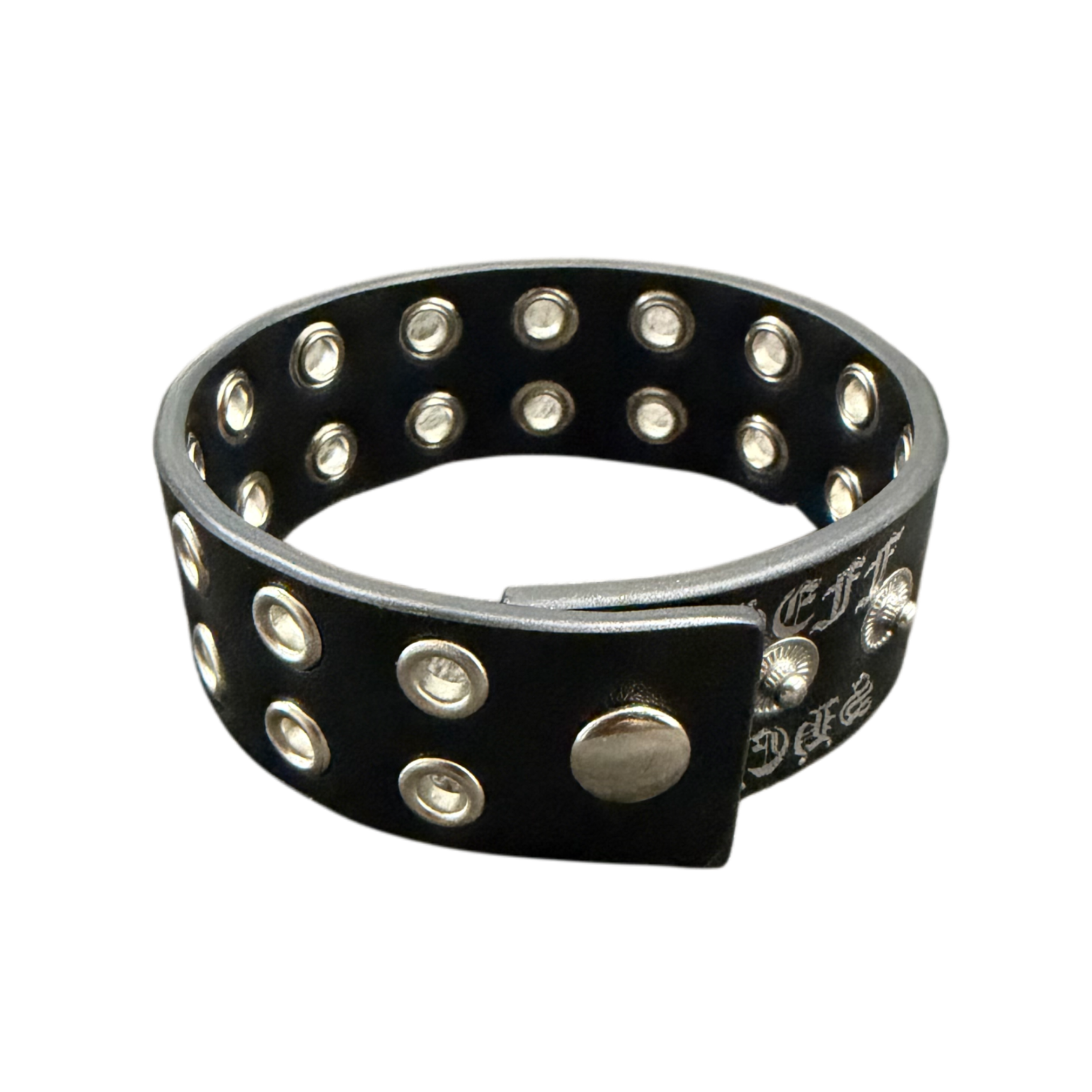 LEATHER GROMMET BRACELET (BLACK)