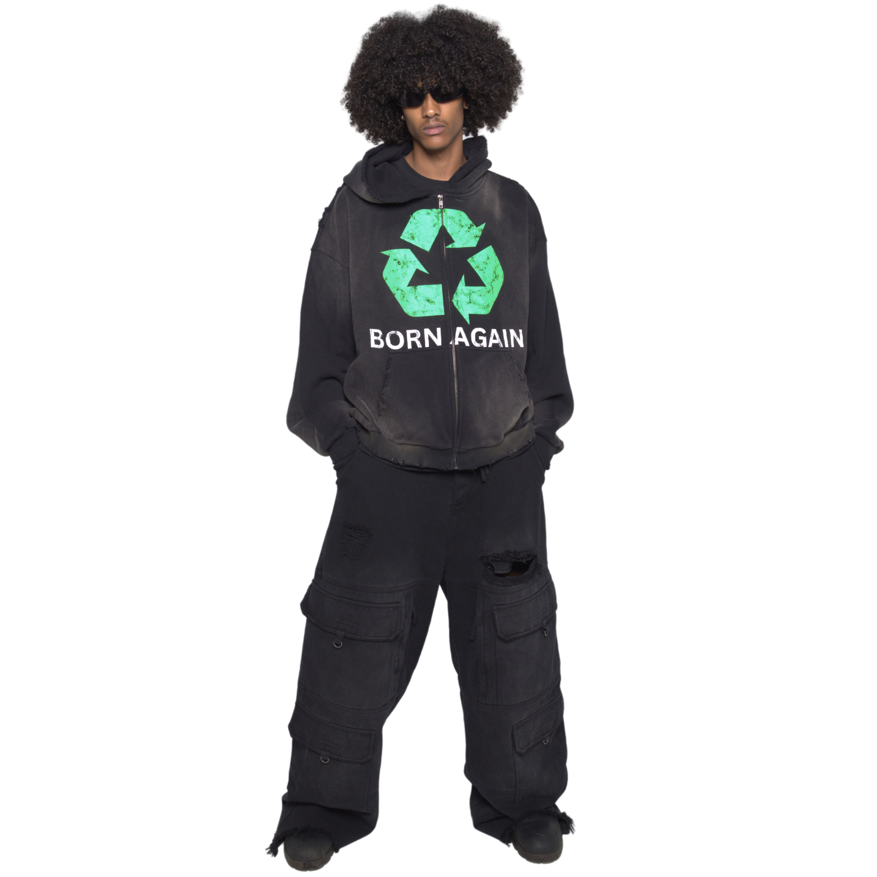 BORN AGAIN HOODIE - BLACK