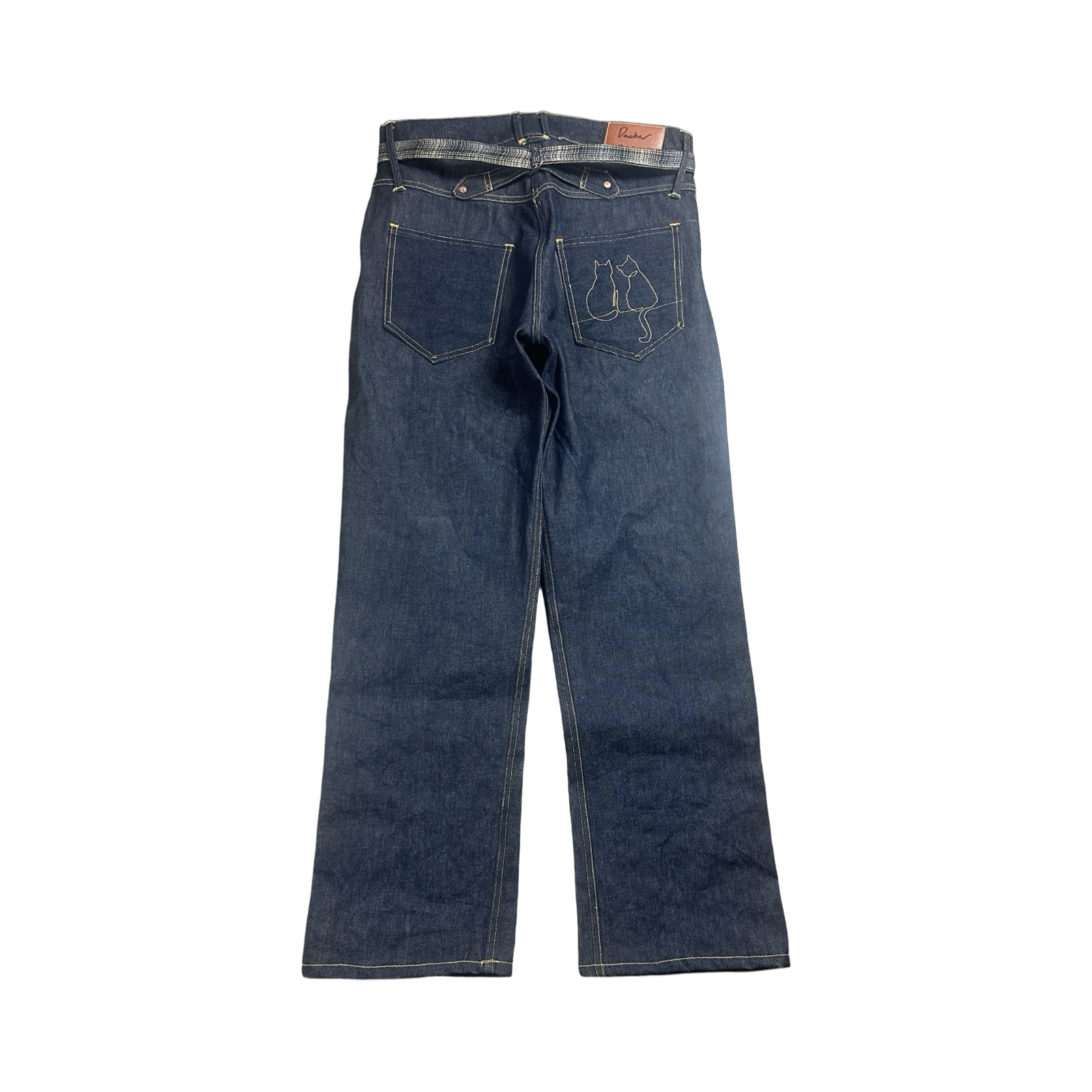 Tie Front Raw Denim Jeans (16.5Oz)