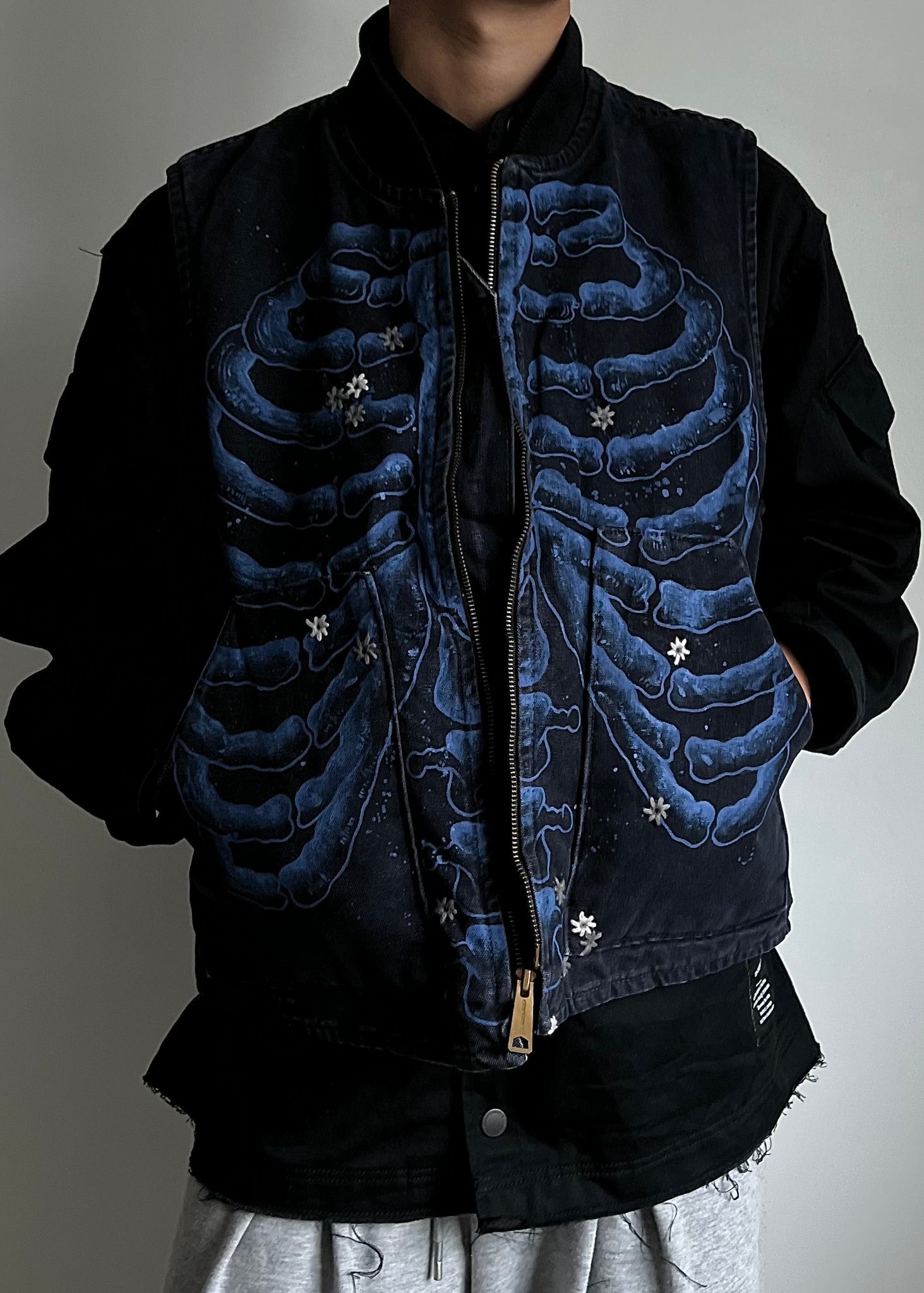 ""SKELETON' Blue Vest