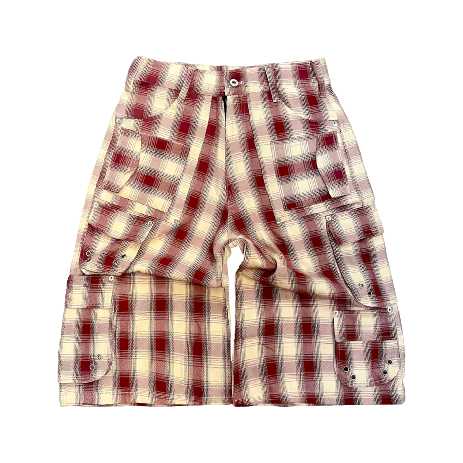 WOOL SHORTS, RED PLAID