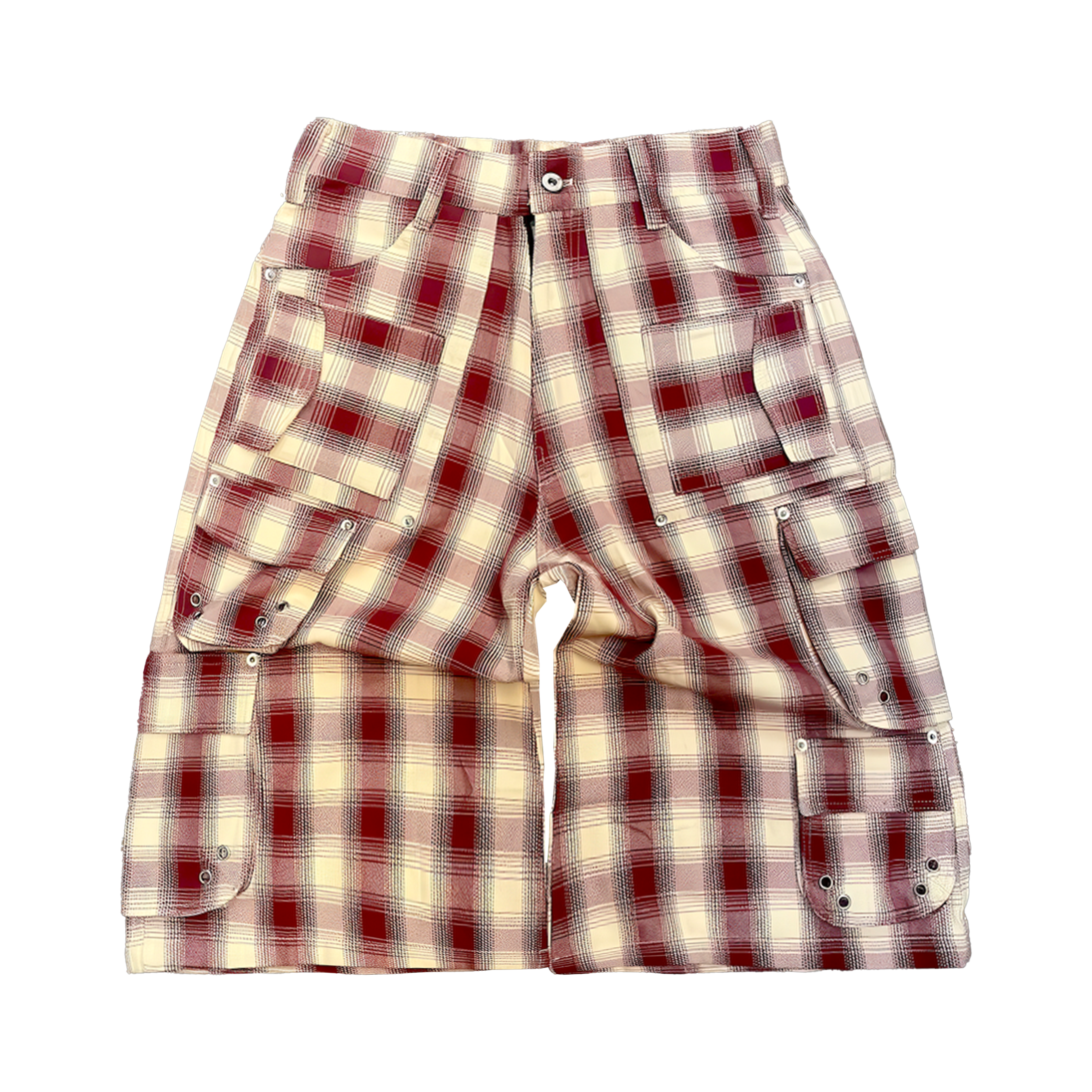 WOOL SHORTS, RED PLAID