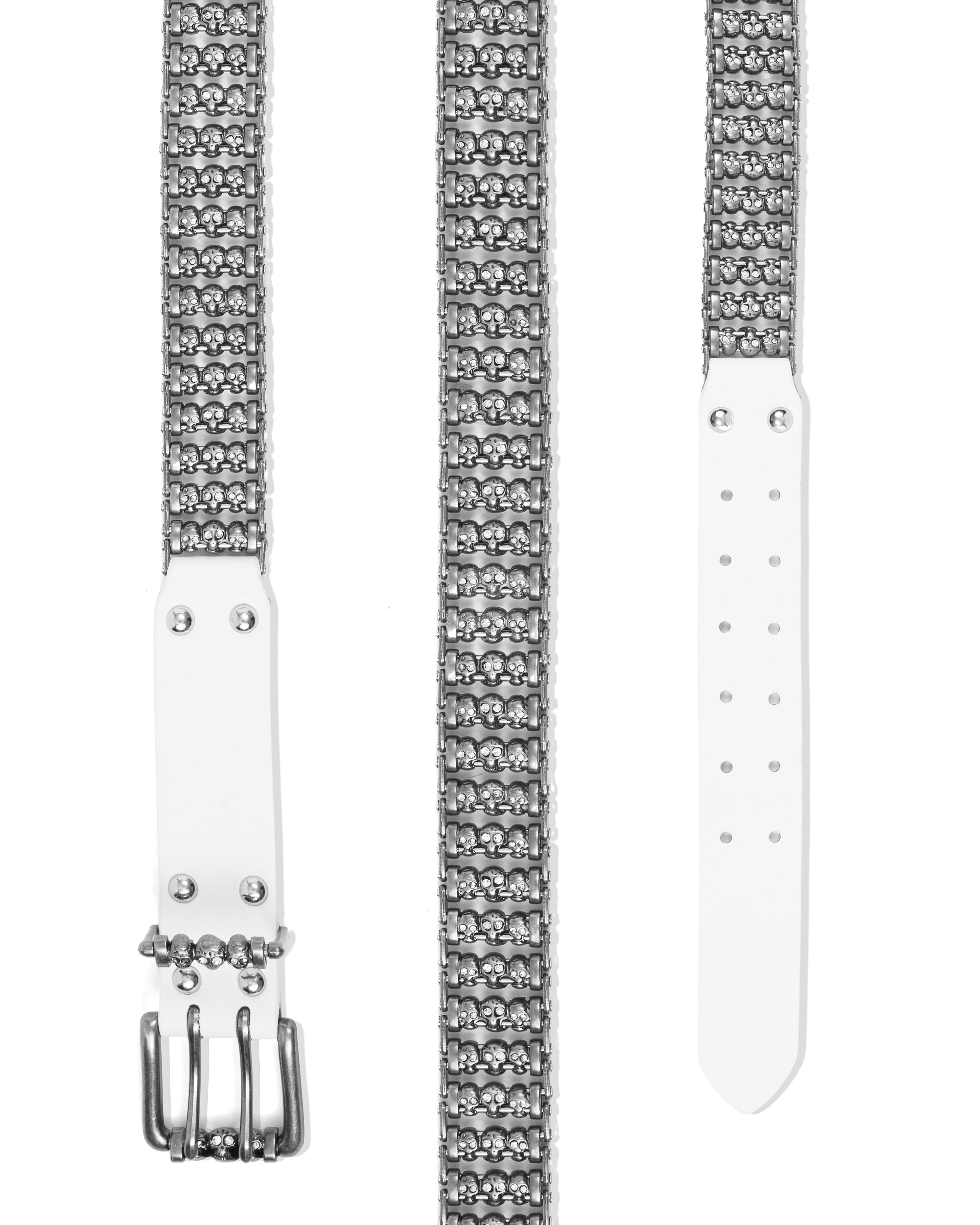 White Skull Roller Belt